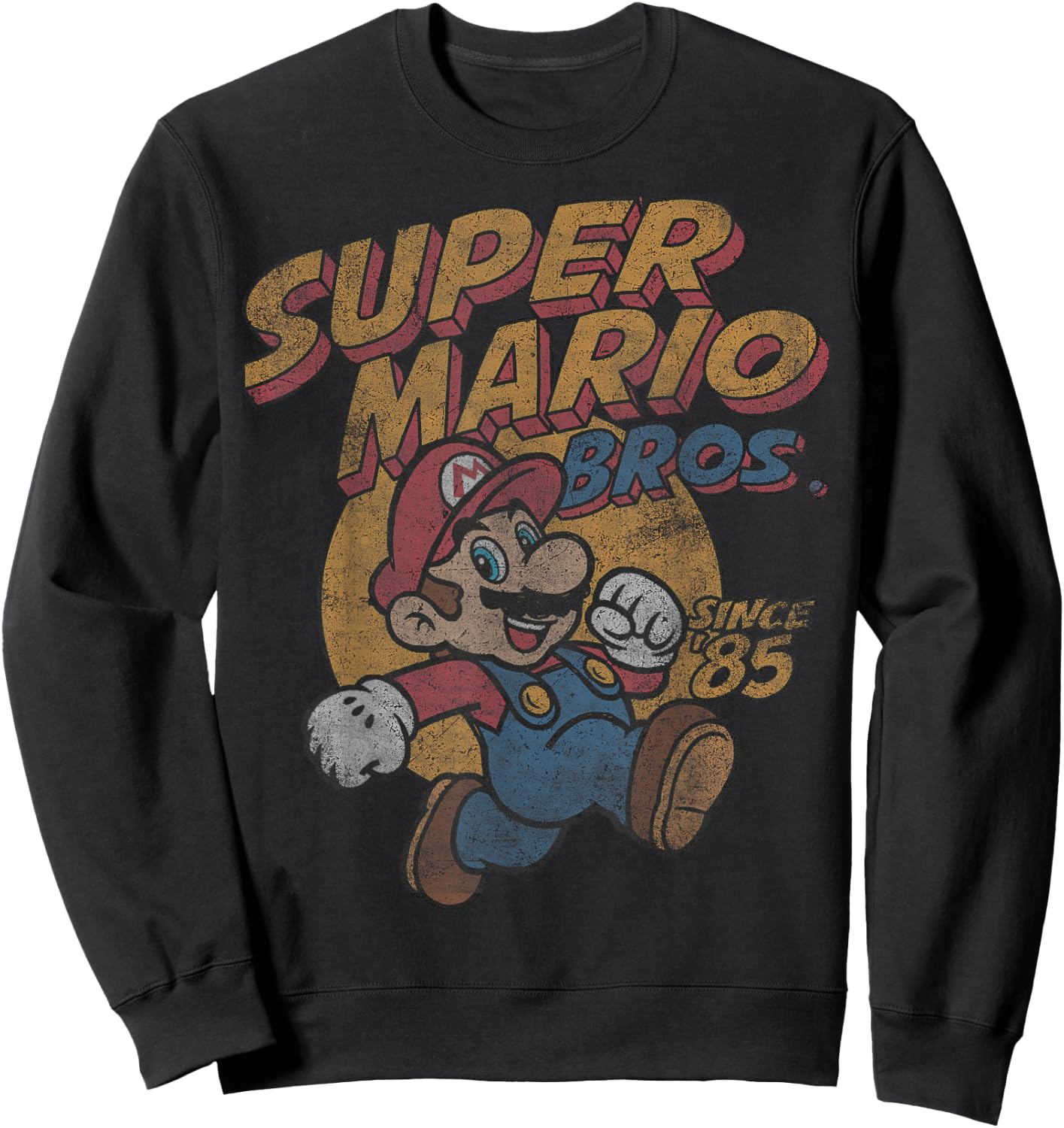 Super Mario Bros. Since '85 Vintage Poster Sweatshirt - Sweatshirt | Black