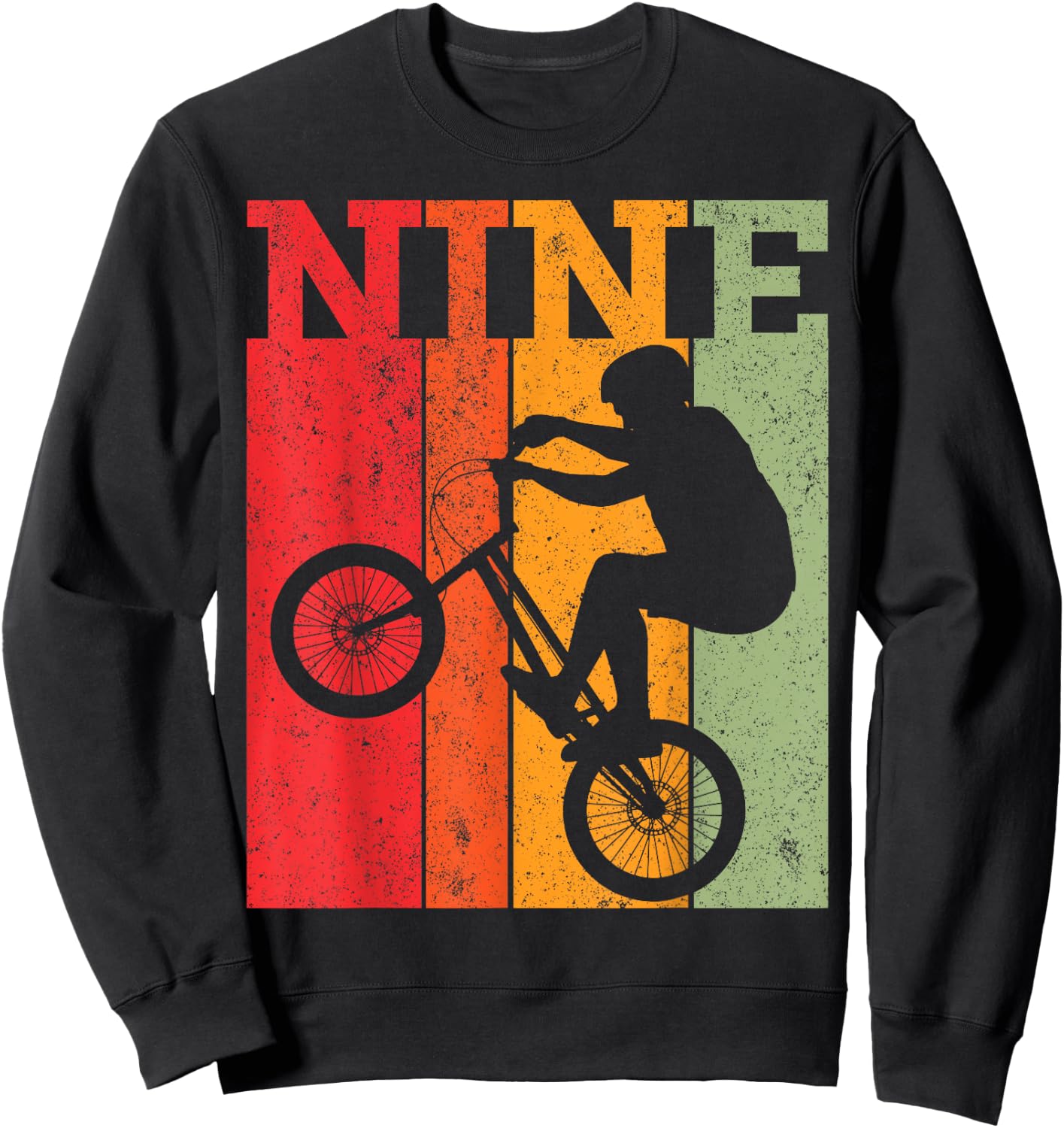 9th Birthday Boys 9 Year Old Nine BMX Bike racing bicycle Sweatshirt - Sweatshirt | Black