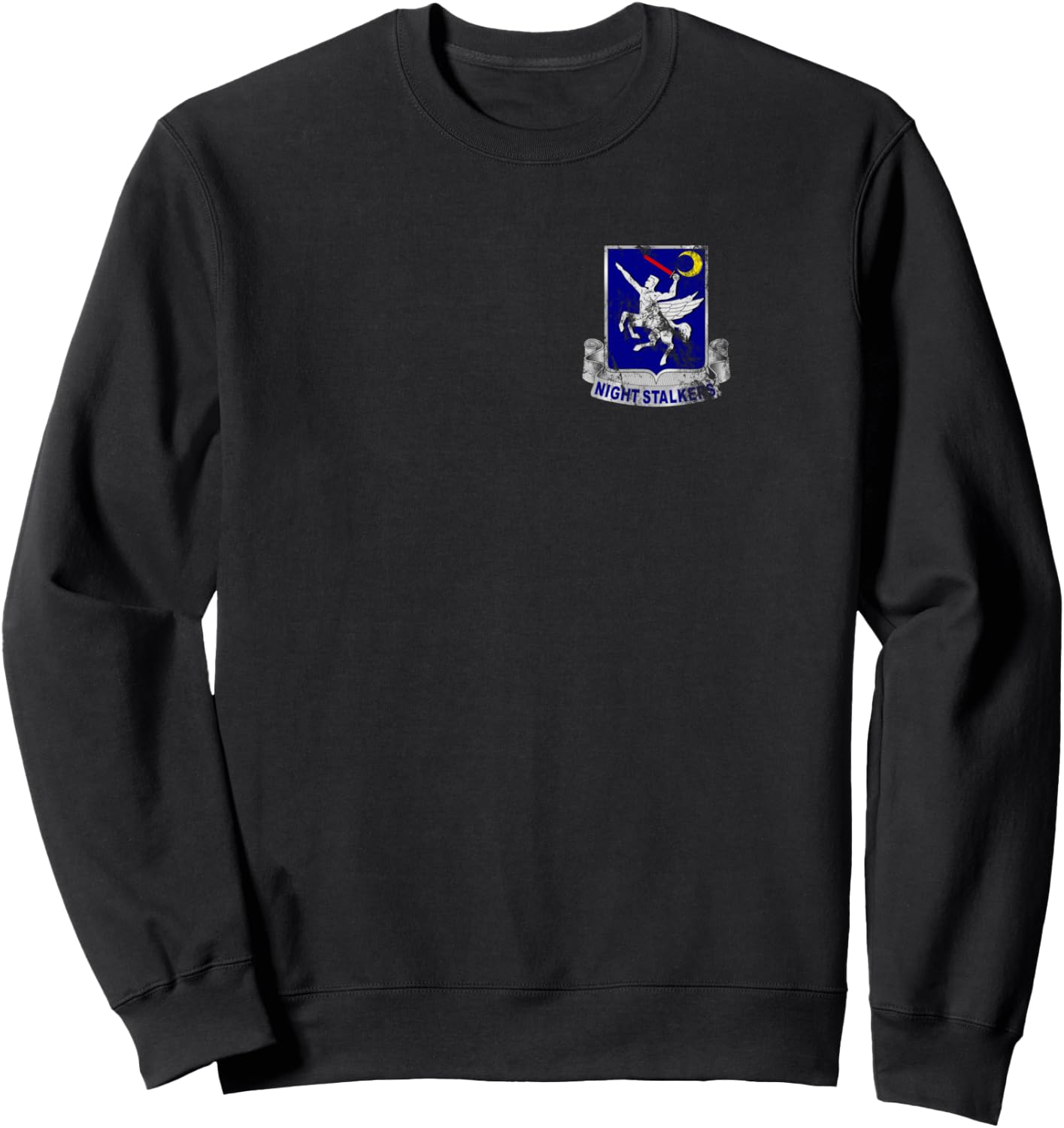 160th SOAR - Nightstalkers DUI - Distressed Worn Look Sweatshirt - Sweatshirt | Black