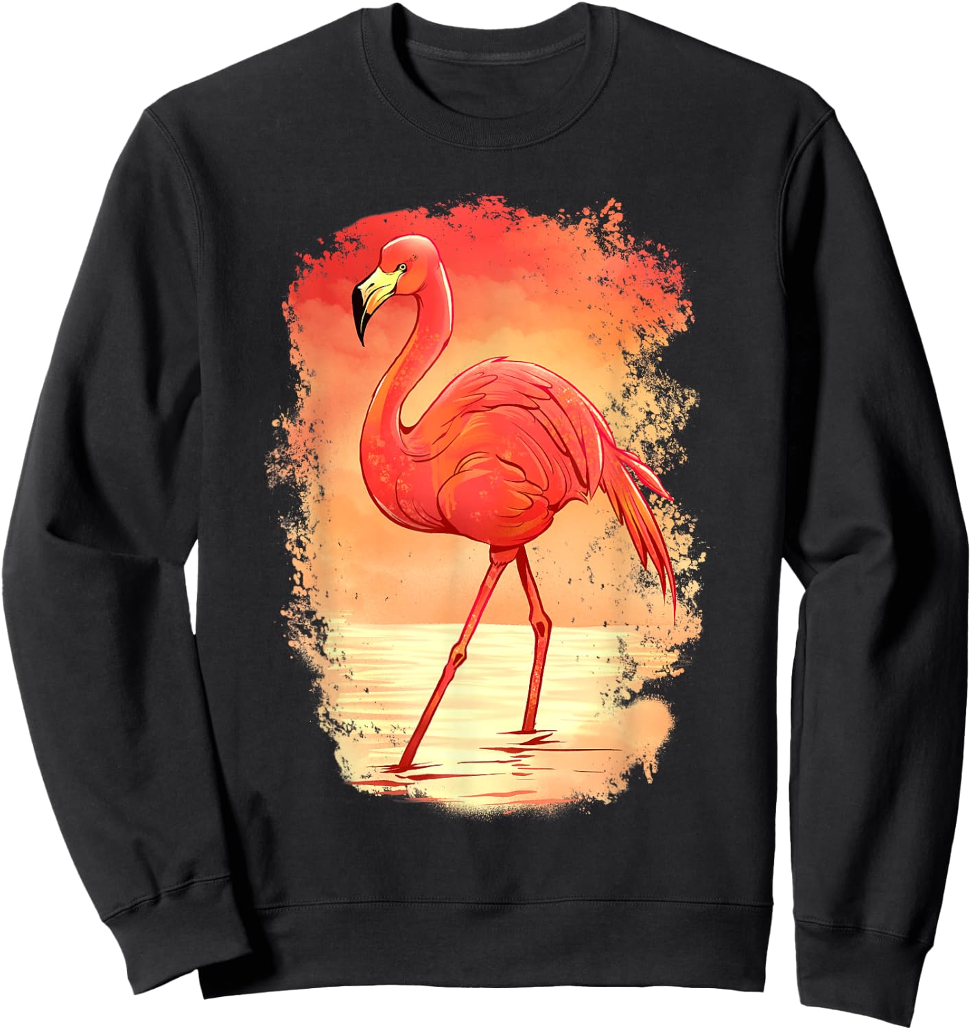 Flamingo Bird Design Animal Bird Animals Sweatshirt - Sweatshirt | Black