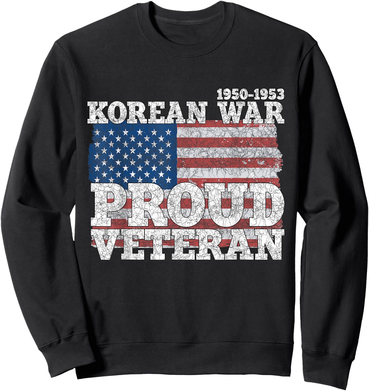 Korean War Veteran Proud Flag Sweatshirt - Sweatshirt | Black