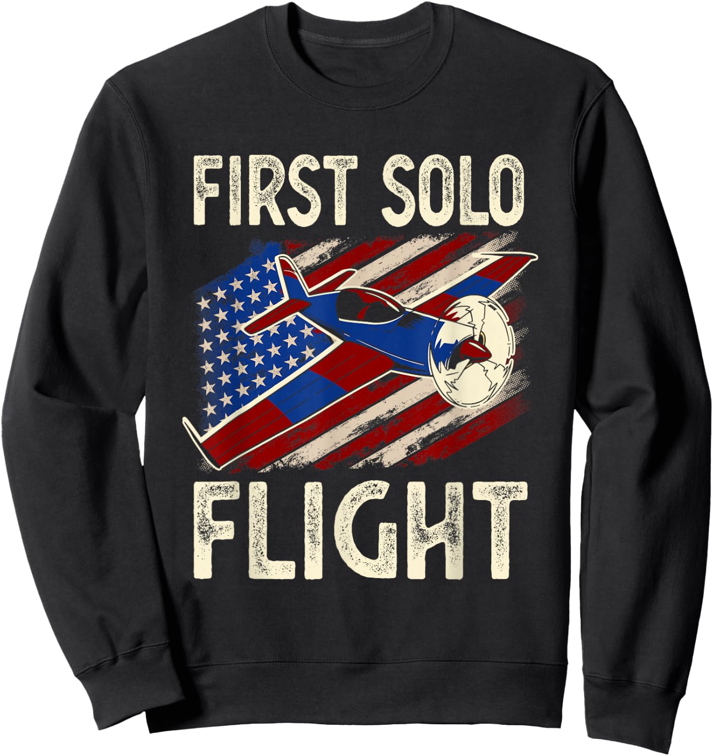 First Solo Flight Plane Aircraft Pilot Flight Sweatshirt - Sweatshirt | Black