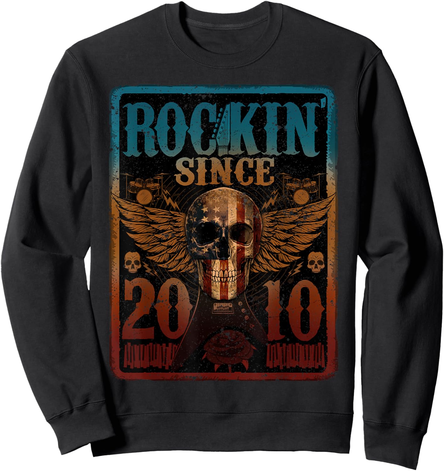 Rockin Since 2010 Shirt 14 Years Old 14th Birthday Classic Sweatshirt - Sweatshirt | Black