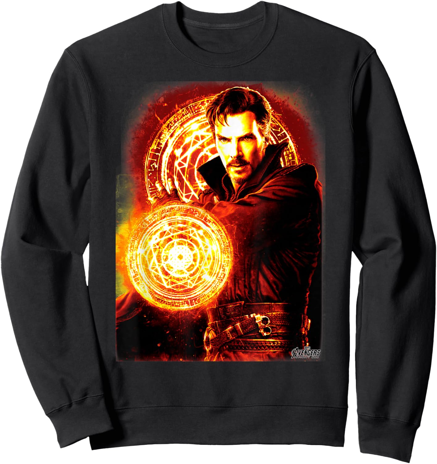 Marvel Infinity War Dr. Strange Fire Symbol Graphic Sweatshirt - Sweatshirt | Black