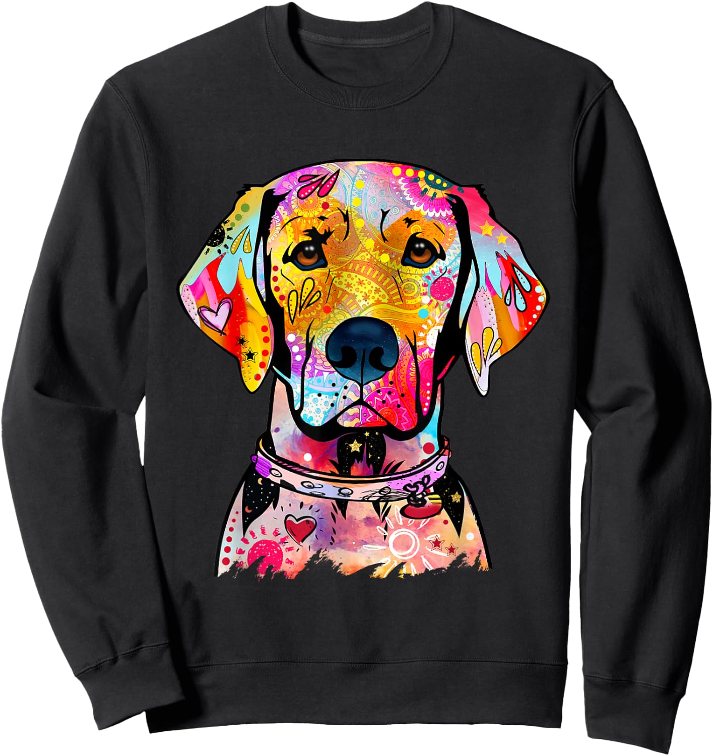 Abstract Labrador Retriever Portrait Lab Women Men Sweatshirt - Sweatshirt | Black