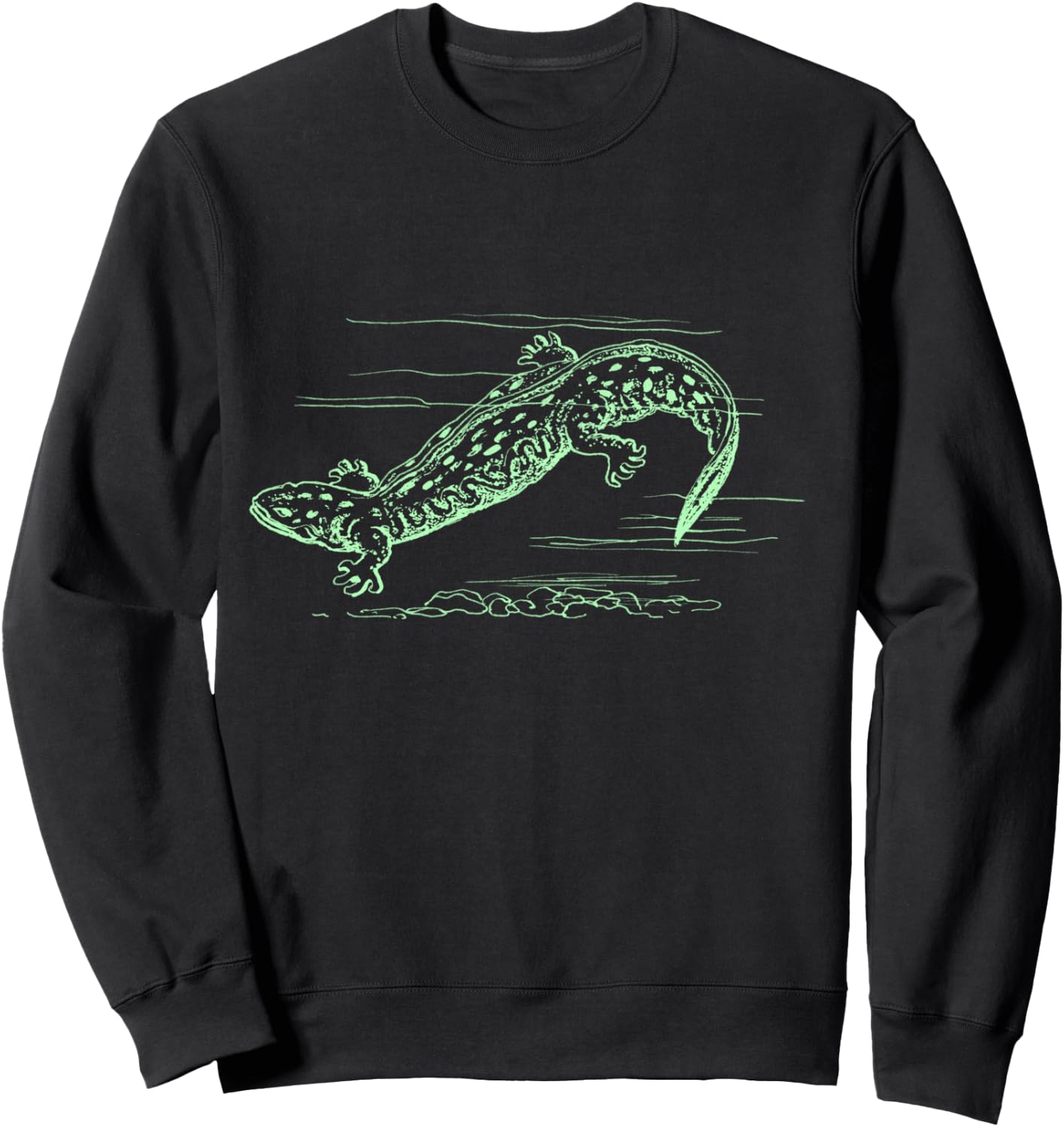 Cool Hellbender Salamander Graphic Biologist T Shirt Sweatshirt - Sweatshirt | Black