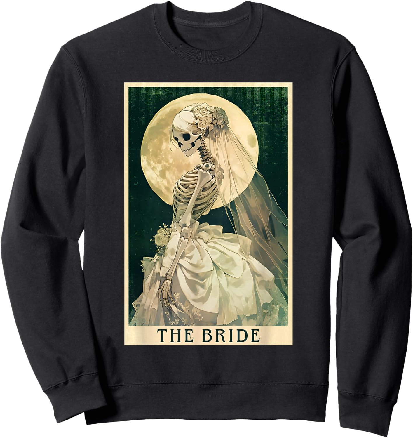 The Bride Skeleton Tarot Card Halloween Bachelorette Party Sweatshirt - Sweatshirt | Black