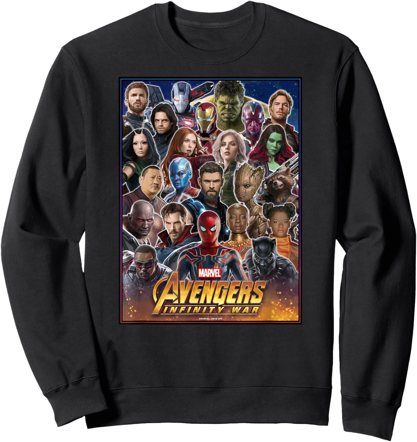 Marvel Avengers Infinity War Team Headshots Graphic Sweatshirt - Sweatshirt | Black
