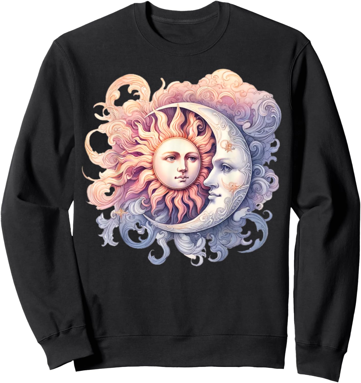 Mystic Sun and Moon Celestial Yin Yang Mystical Aesthetic Sweatshirt - Sweatshirt | Black