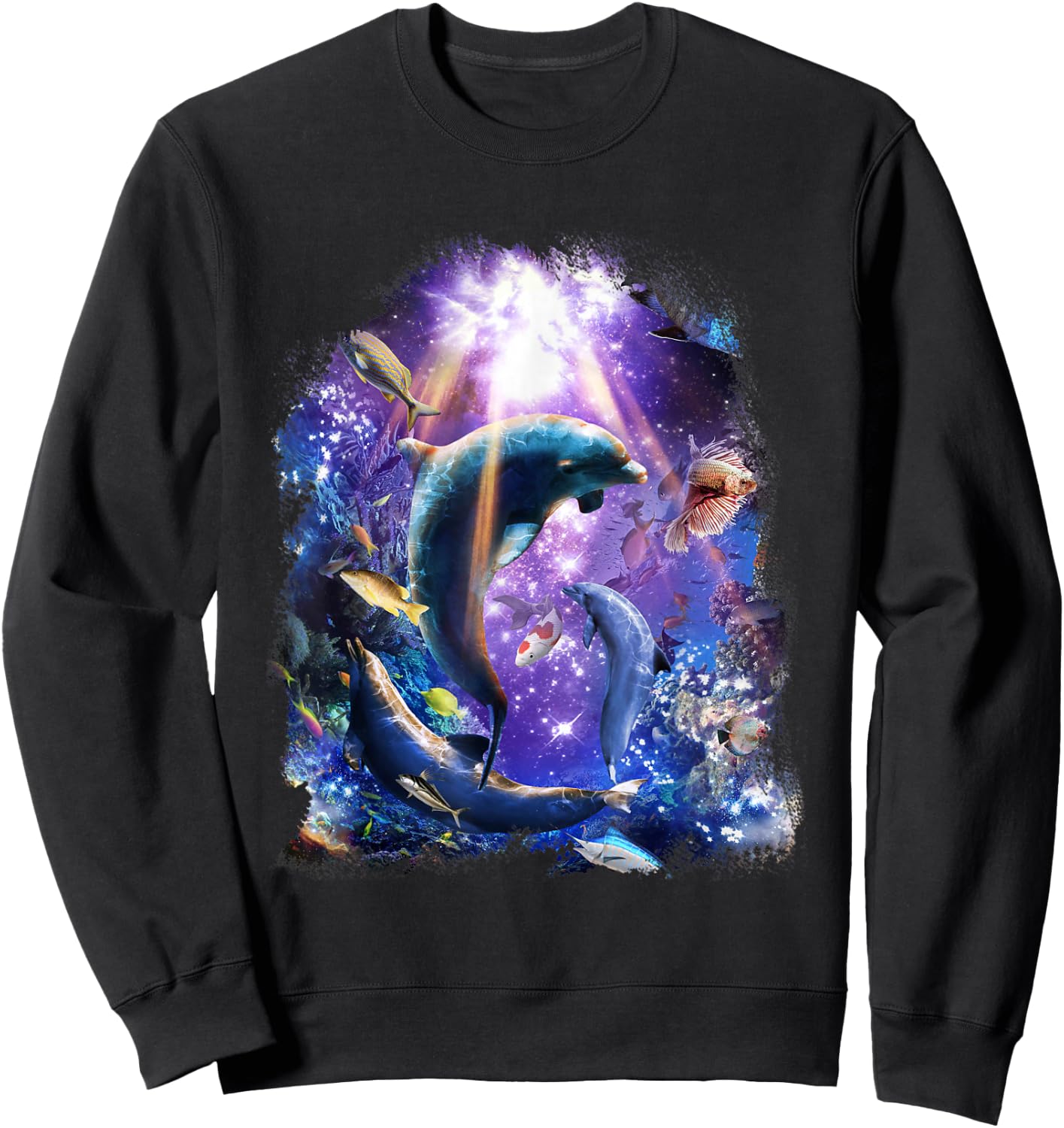 Galaxy Dolphin - Dolphins In Space Sweatshirt - Sweatshirt | Black