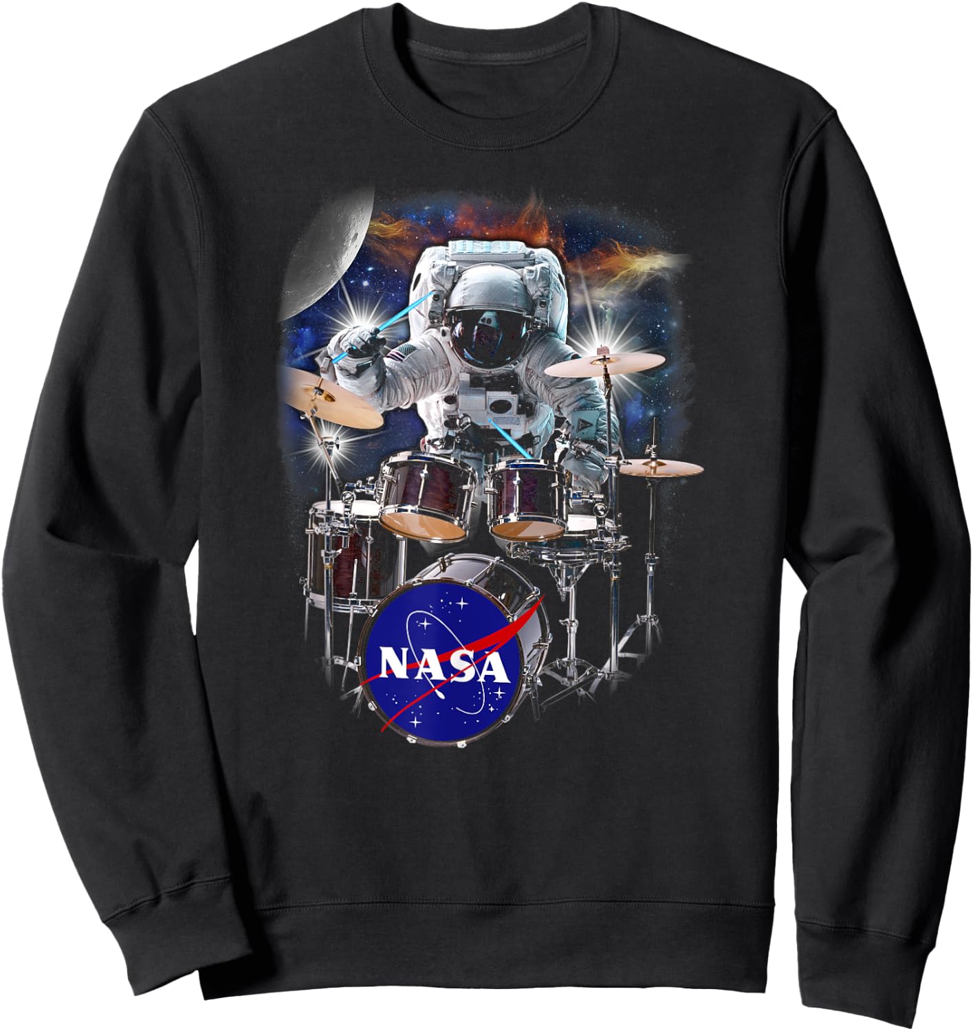 NASA Astronaut Drummer Boy In Space Sweatshirt - Sweatshirt | Black