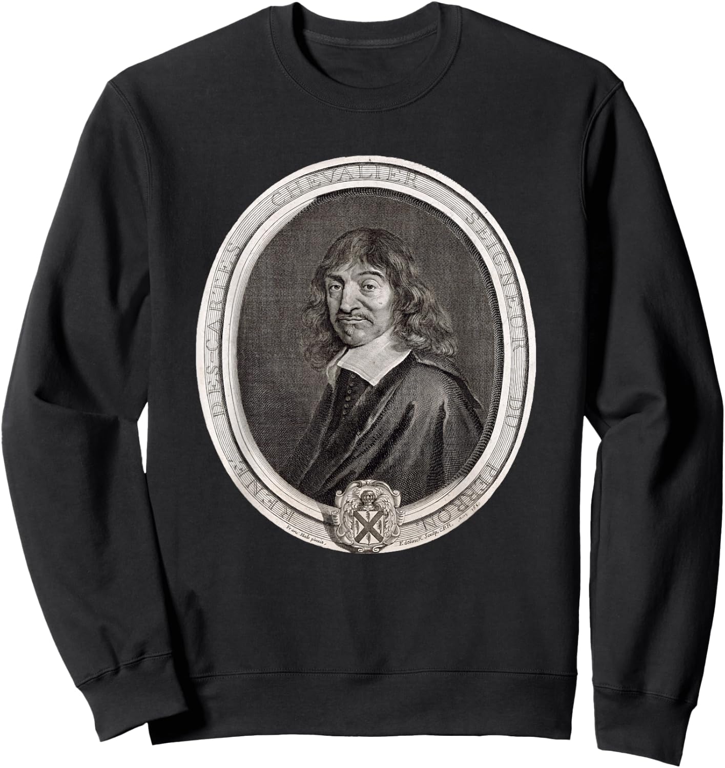 René Descartes Scientist Portrait Sweatshirt - Sweatshirt | Black