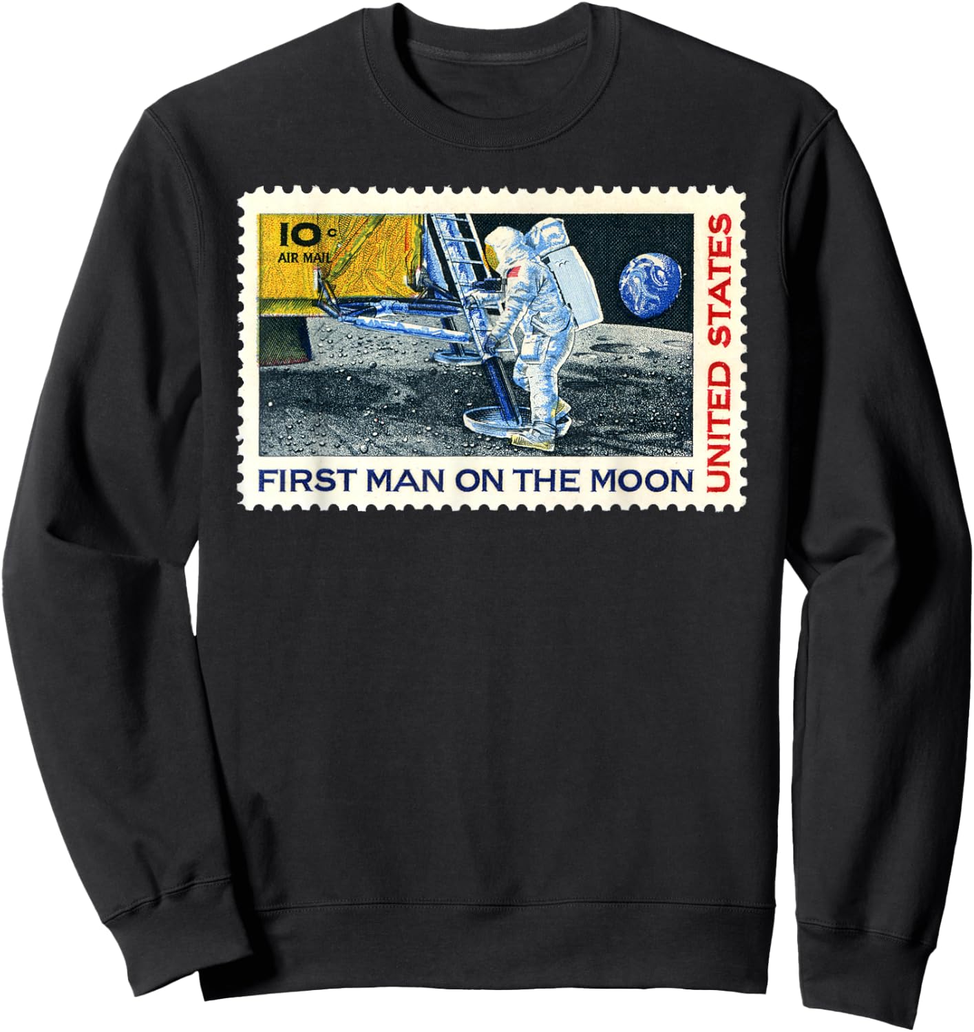 Retro Apollo 11 50th Anniversary Moon Landing Sweatshirt - Sweatshirt | Black