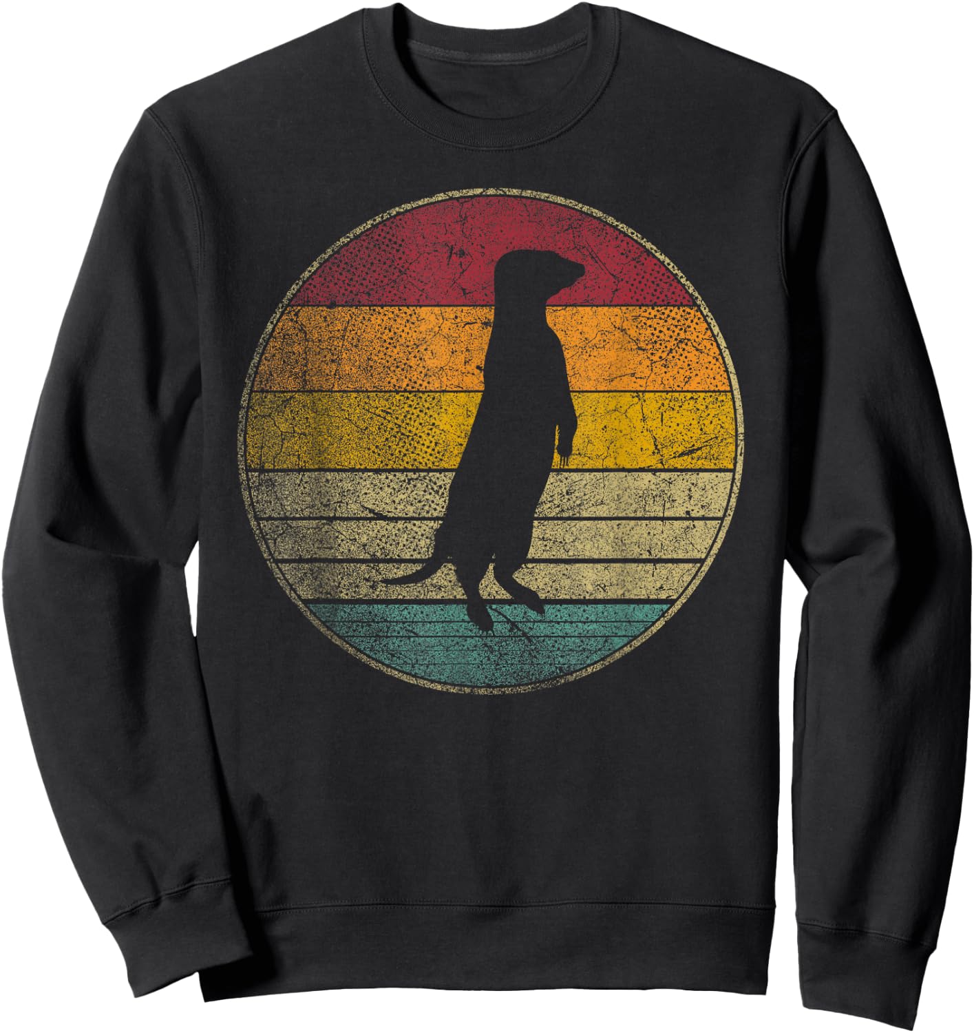 Meerkat - Retro Style Vintage Funny 80s 90s Men Women Sweatshirt - Sweatshirt | Black