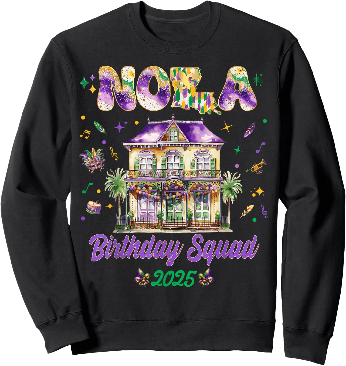 New Orleans Nola 2025 Girls Besties Trip Sweatshirt - Sweatshirt | Black