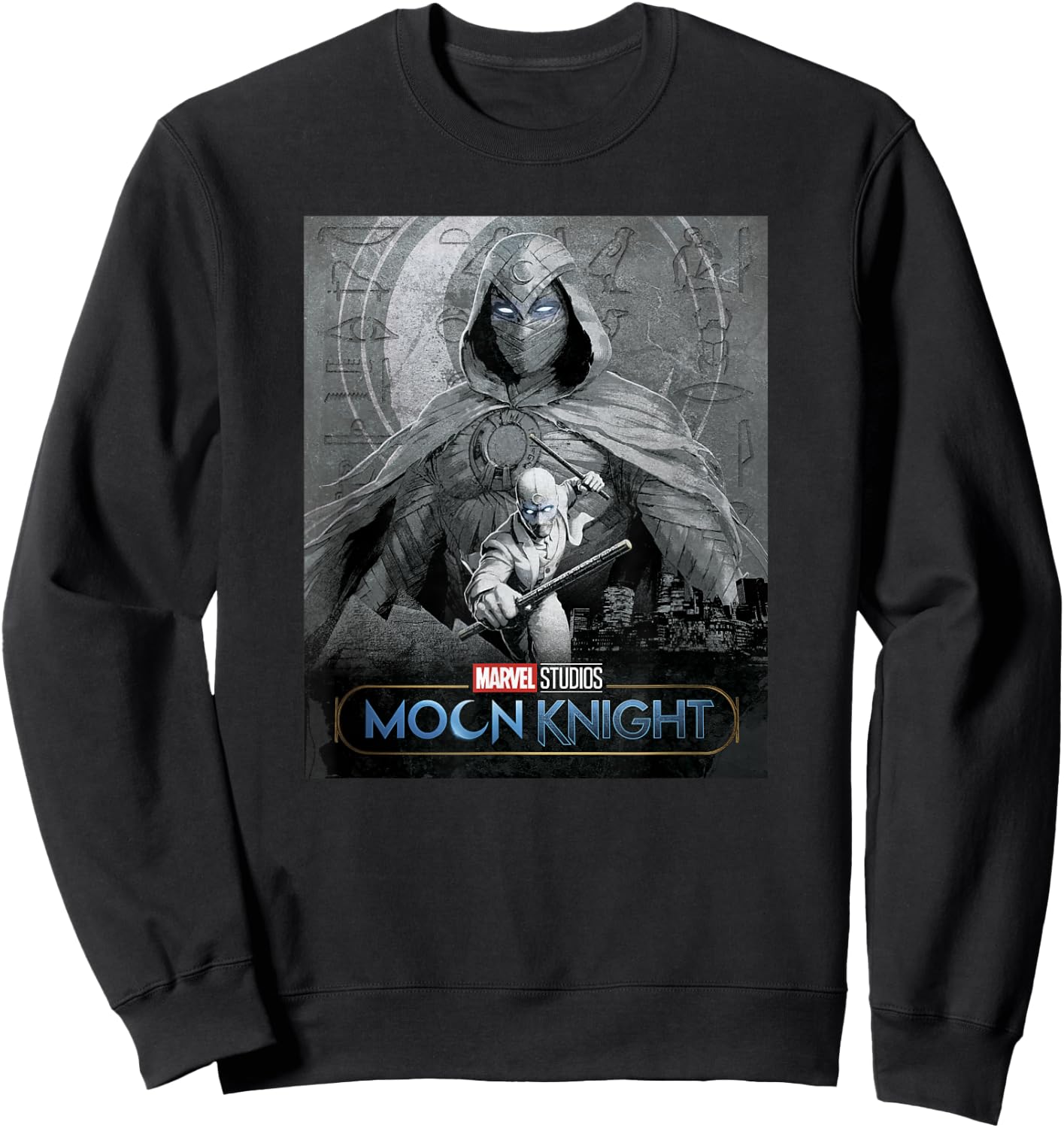 Marvel Moon Knight Glowing Eyes Logo Poster Sweatshirt - Sweatshirt | Black