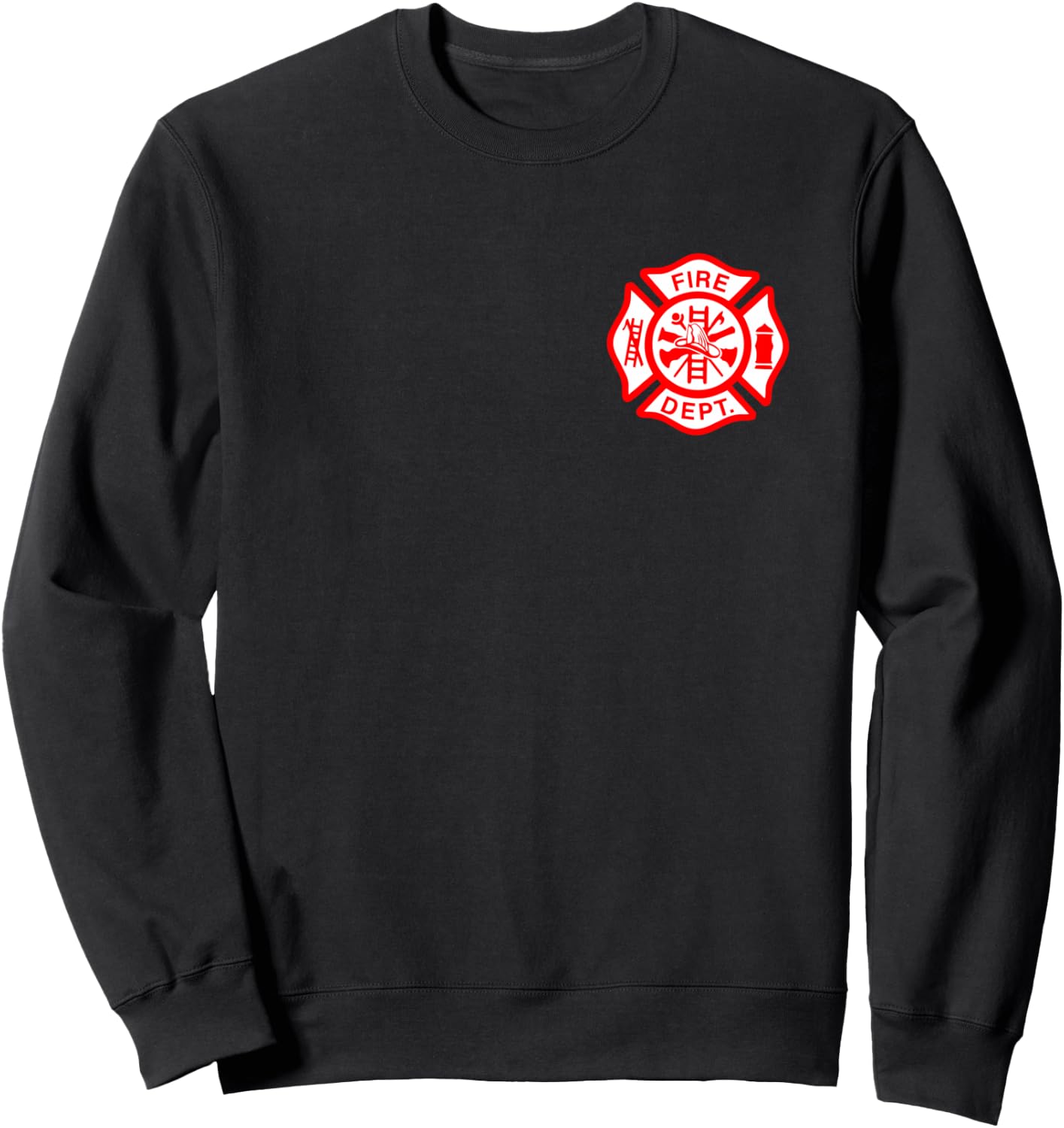 Fire Department Logo Uniform Fireman Symbol Firefighter Gear Sweatshirt - Sweatshirt | Black
