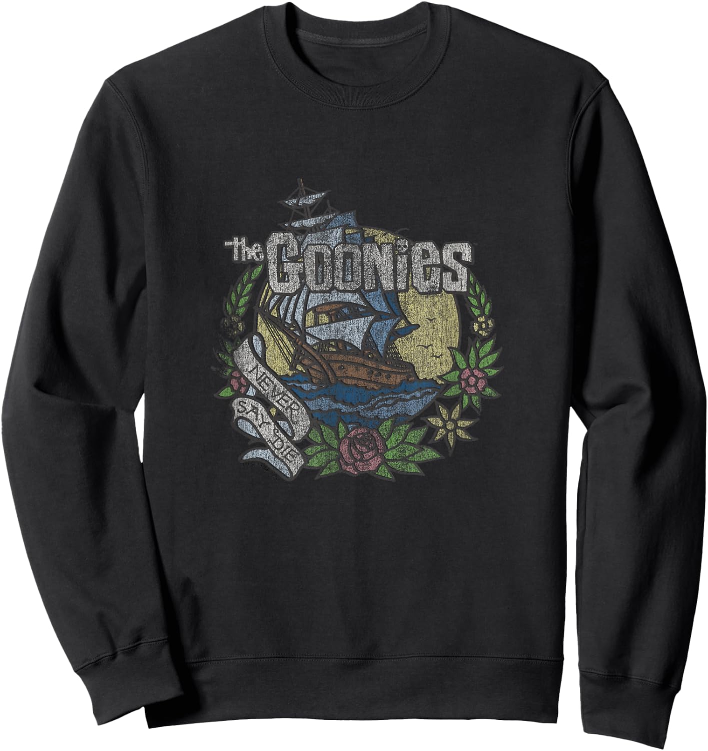 The Goonies Faded Tattoo Sweatshirt - Sweatshirt | Black