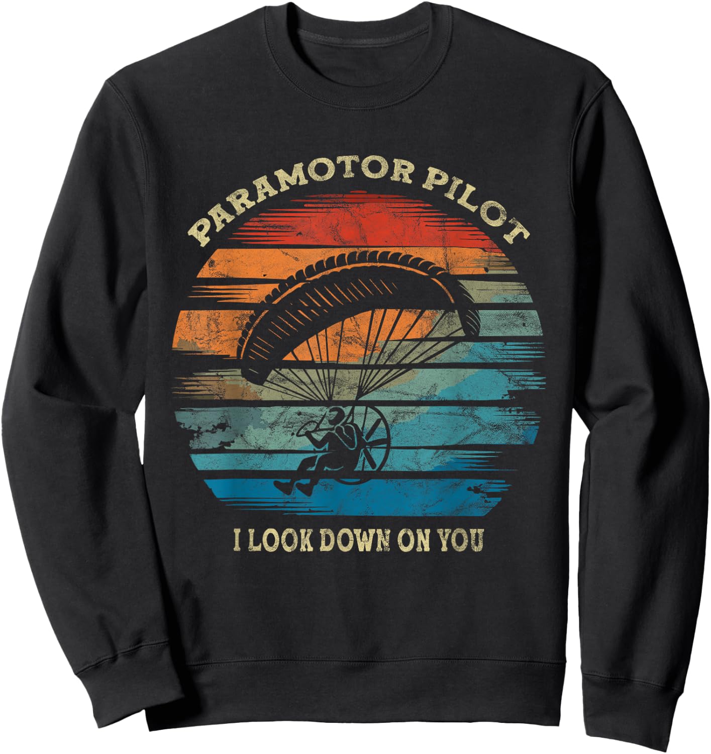 Paramotor Motor Glider Flying Hanging Gliding Paraglider Sweatshirt - Sweatshirt | Black