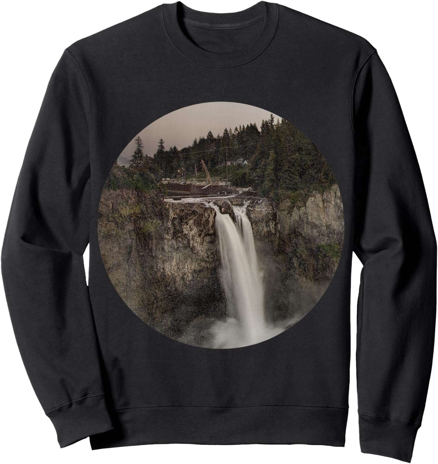 Snoqualmie Falls, Washington State Sweatshirt - Sweatshirt | Black