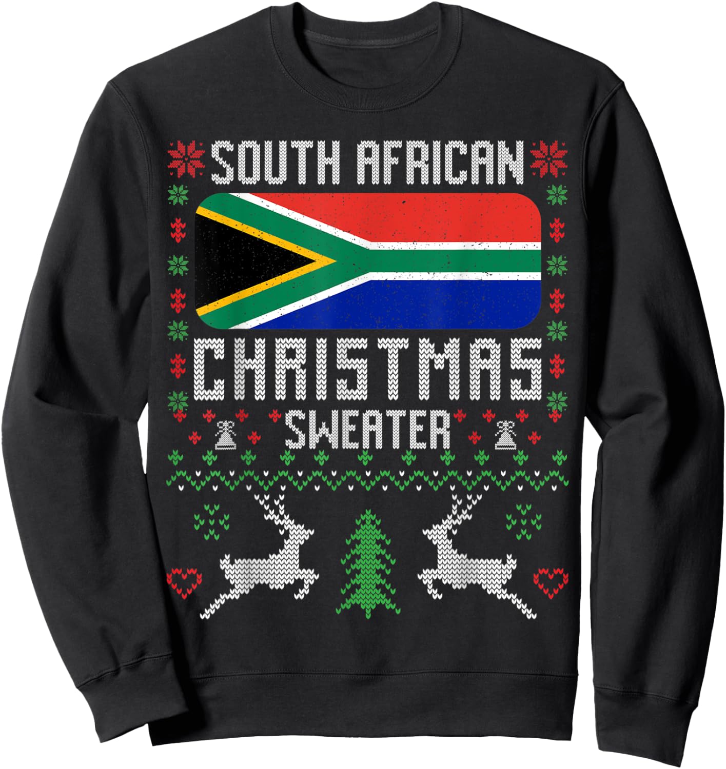 South Africa Flag South African Christmas Sweater Sweatshirt - Sweatshirt | Black