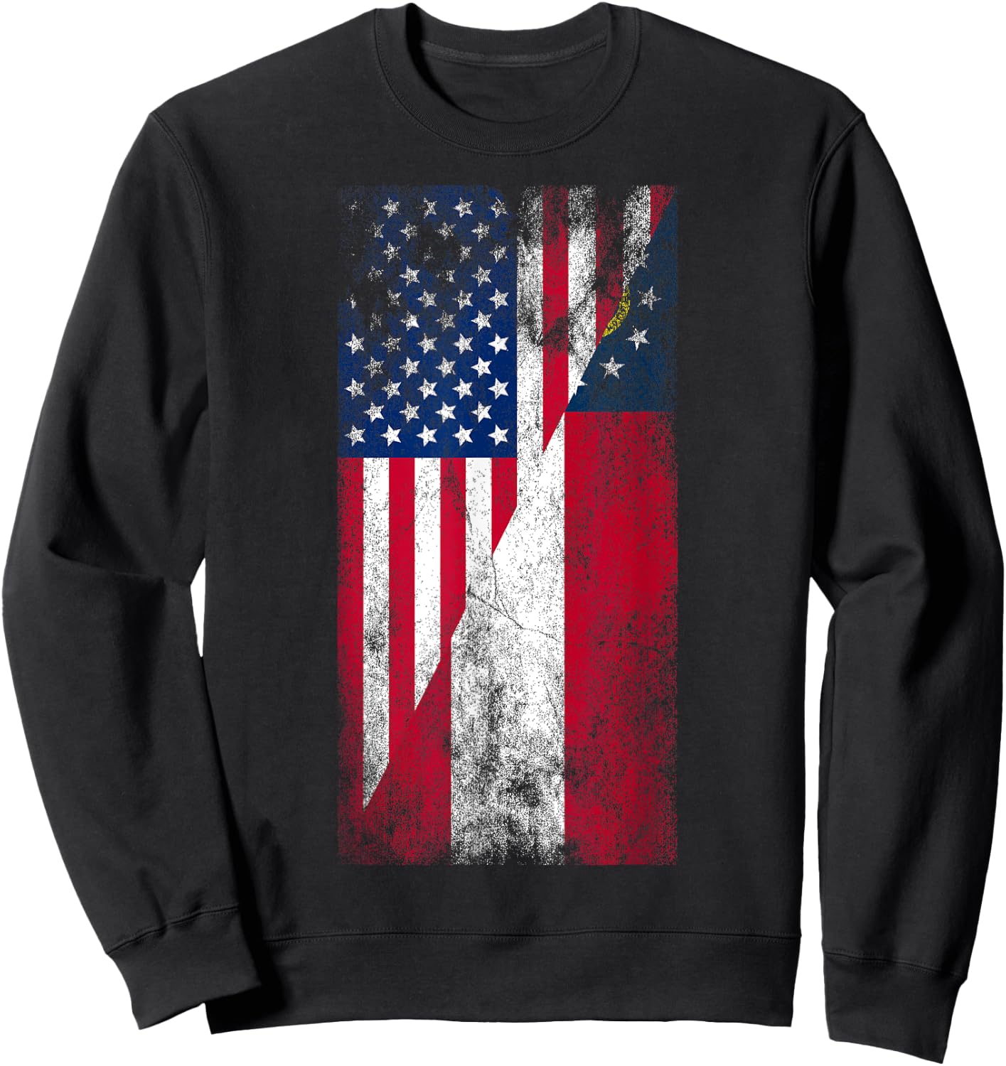 USA & Georgia Flags - American Georgian Sweatshirt - Sweatshirt | Black