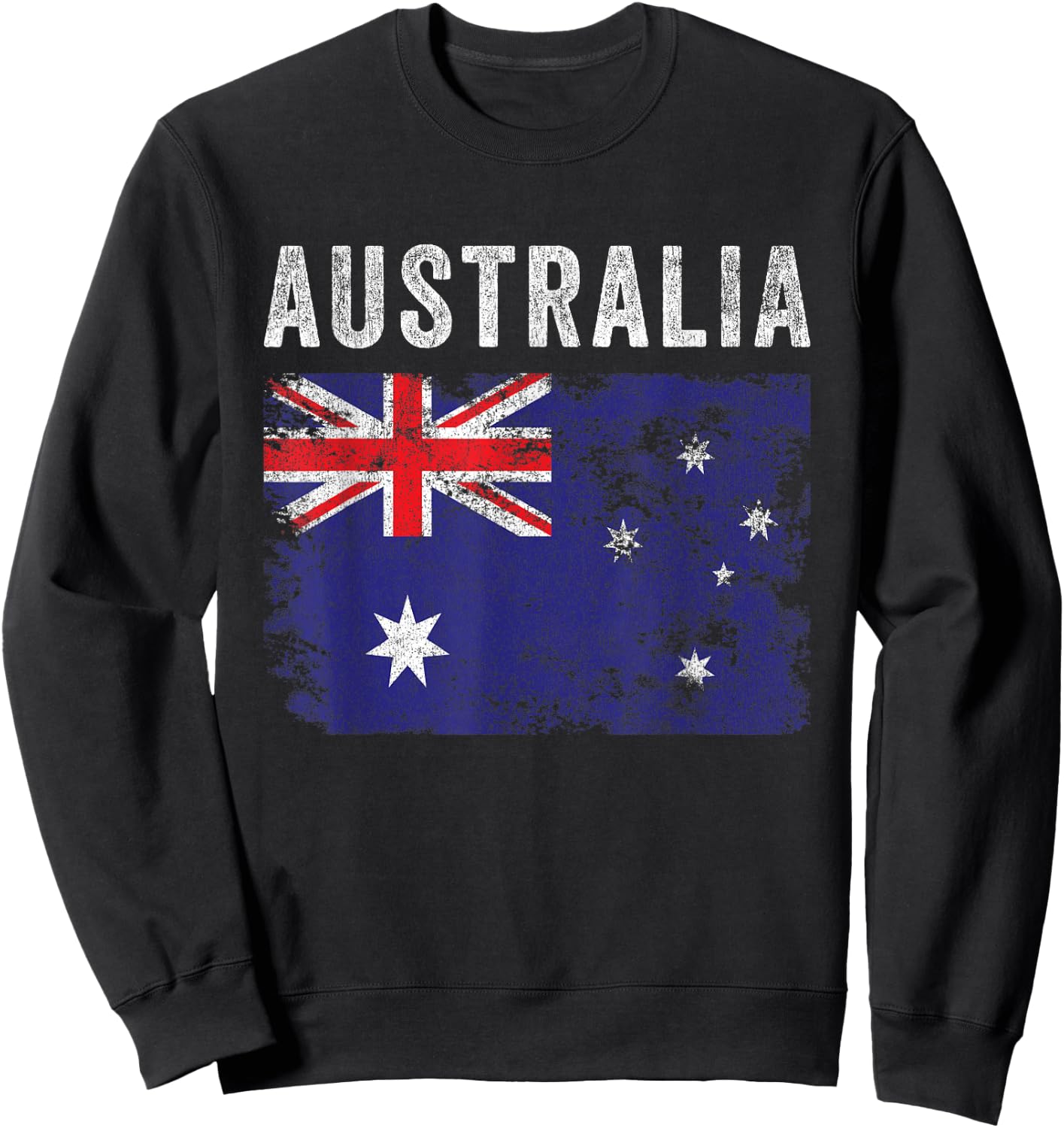 Australia Flag Distressed - Men Women Kids - Australian Flag Sweatshirt - Sweatshirt | Black