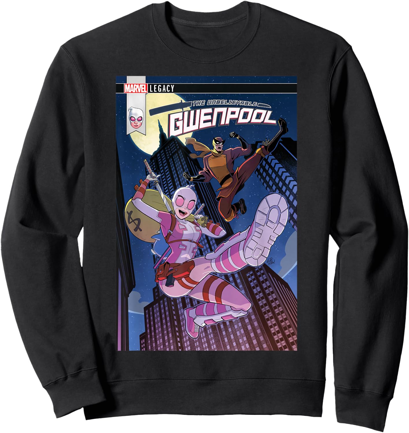 Marvel Unbelievable Gwenpool Batroc The Leaper Comic Sweatshirt - Sweatshirt | Black