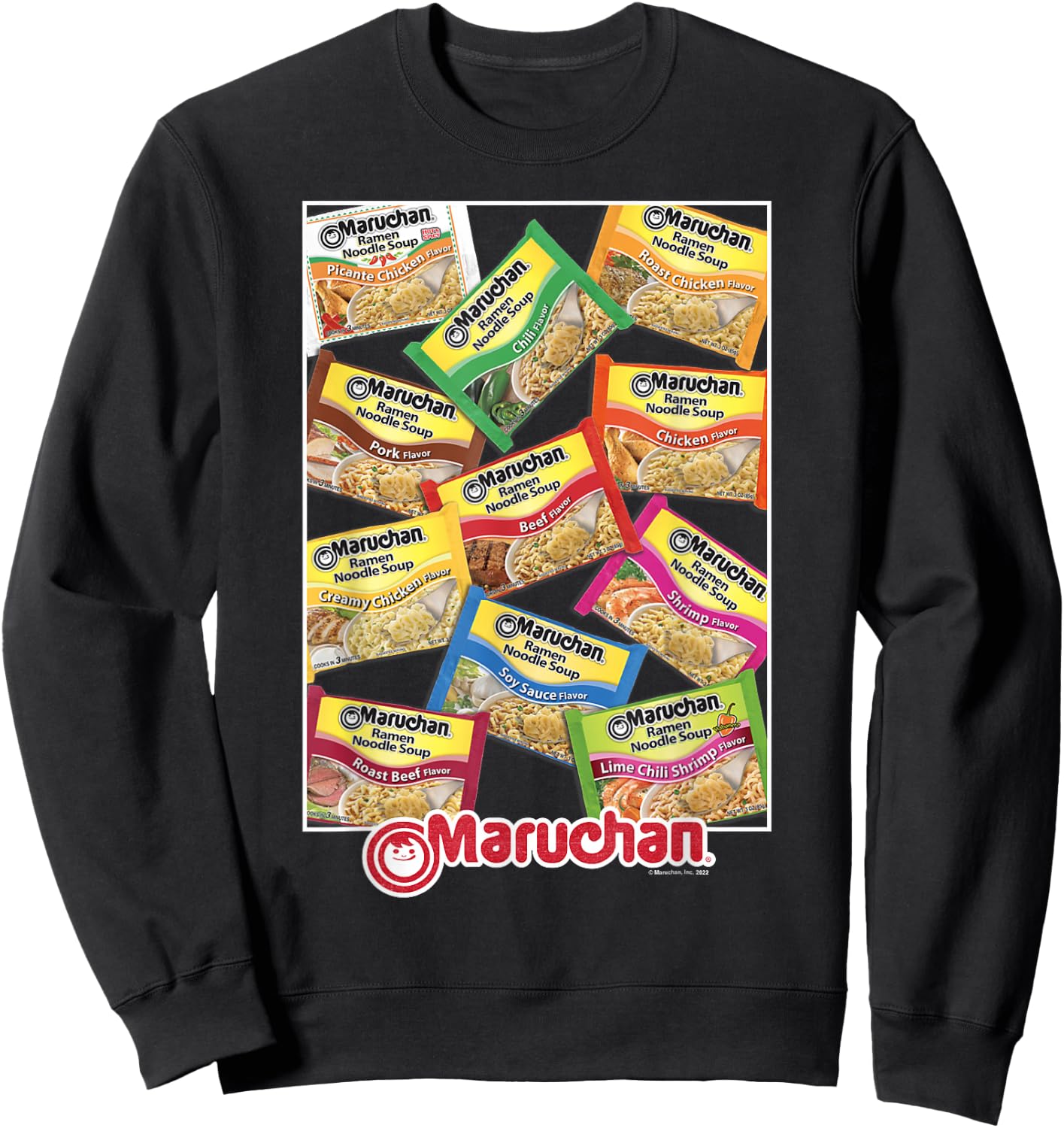 Maruchan Ramen Noodle Flavor Profiles Poster Sweatshirt - Sweatshirt | Black
