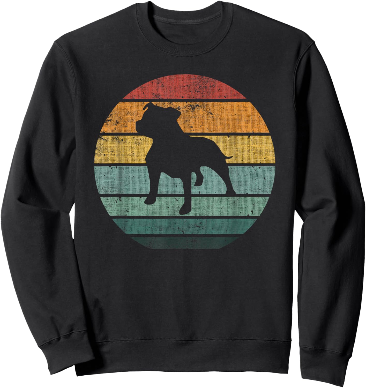 Staffordshire Bull Terrier Staffy Dog Breed Retro Vintage Sweatshirt - Sweatshirt | Black