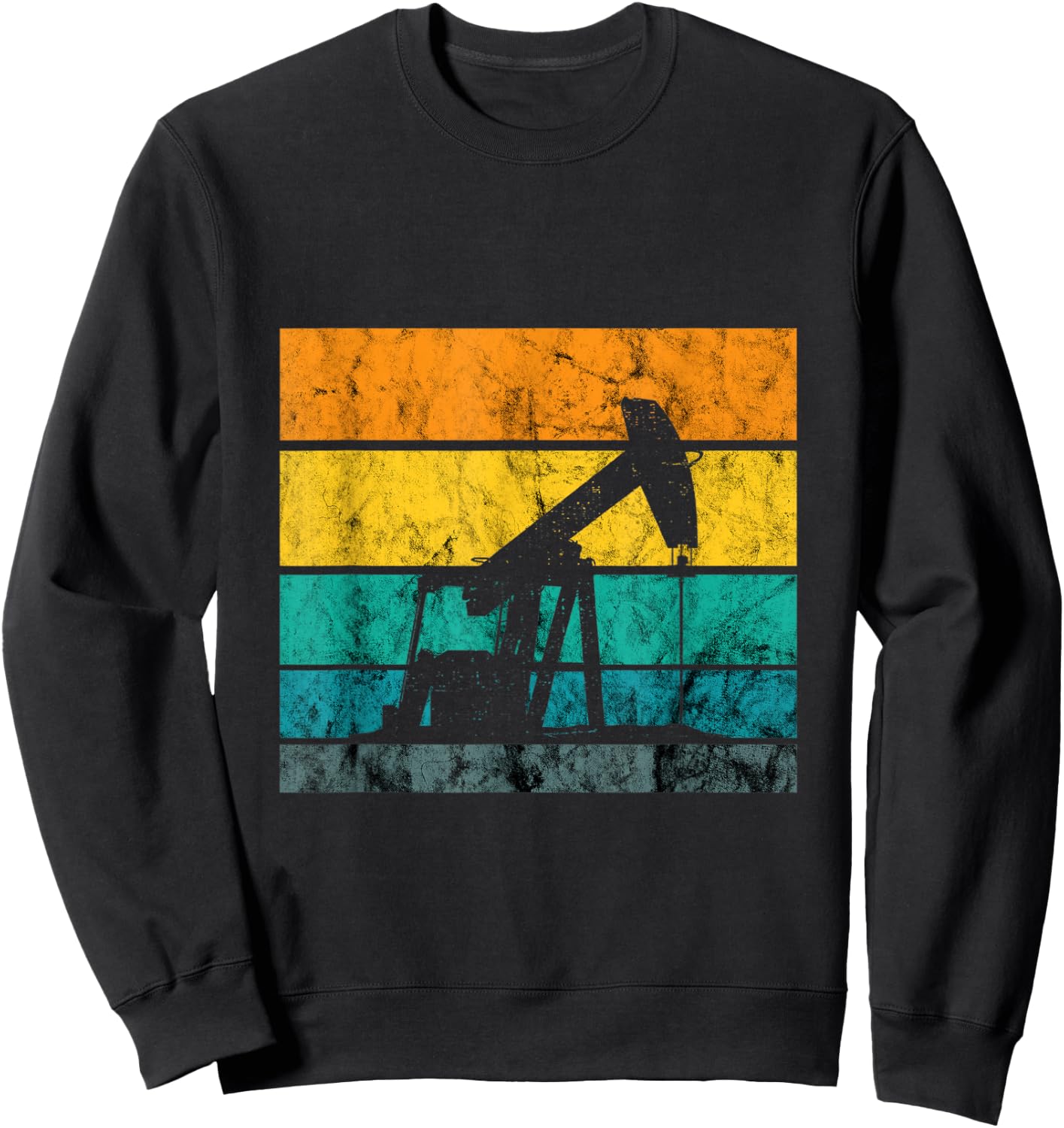 Oilfield Worker Oil Rig Oildrilling Retro Vintage Oil Worker Sweatshirt - Sweatshirt | Black