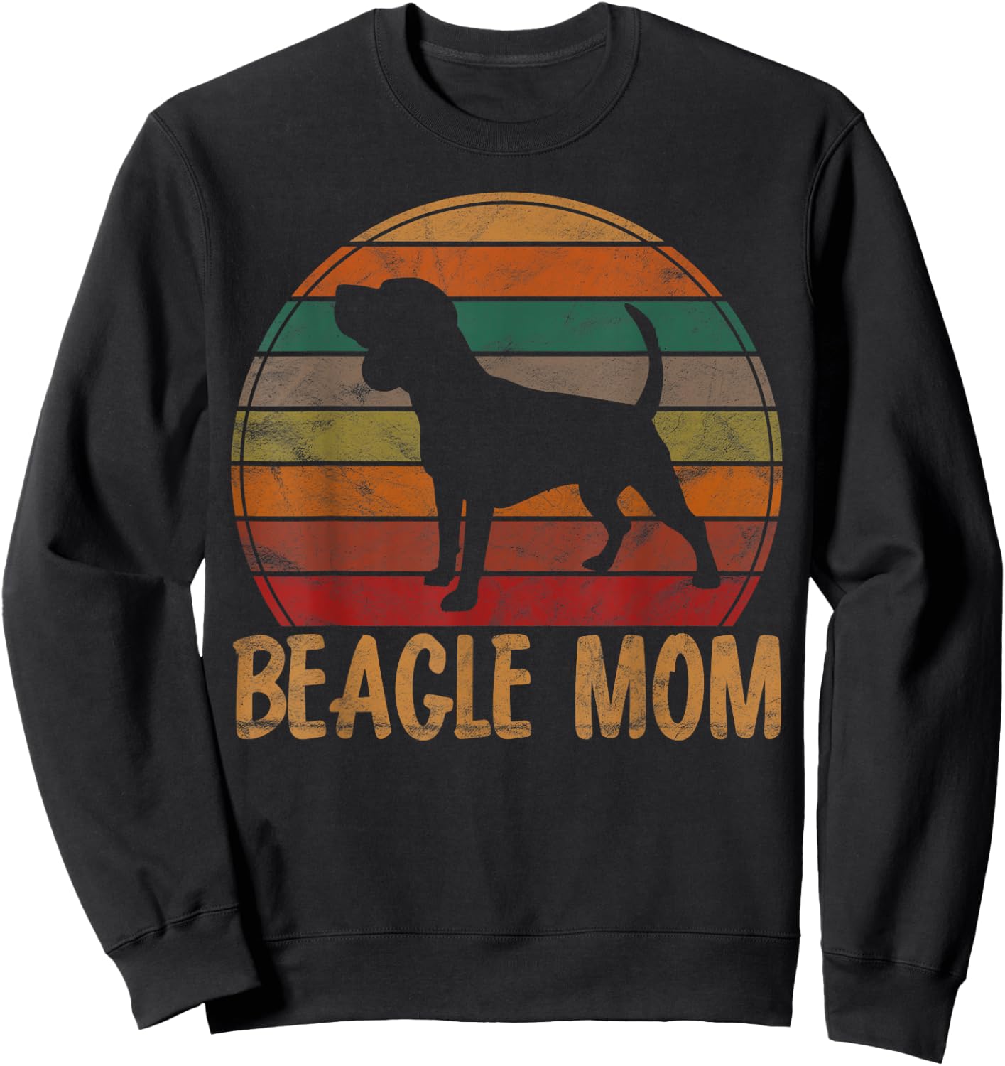 Retro Beagle Mom Gift Dog Mother Pet Tricolor Beagle Mama Men Women Girls Kids Sweatshirt - Sweatshirt | Black