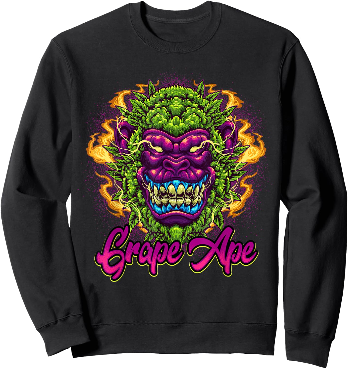Grape Ape | Weed Strain Marijuana Pot Ganja 420 Stoner Sweatshirt - Sweatshirt | Black