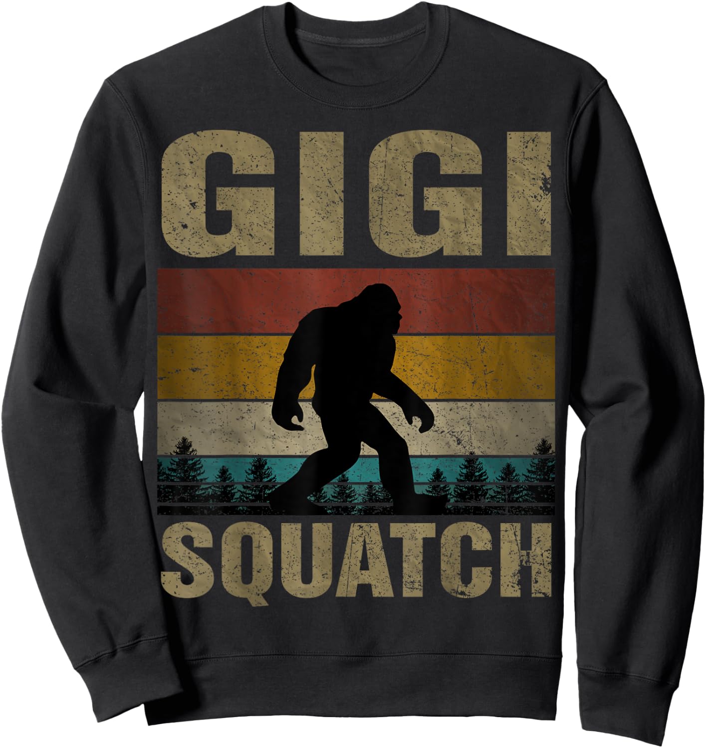 Gigi Squatch Bigfoot Gigi Sasquatch Yeti Family Matching Sweatshirt - Sweatshirt | Black