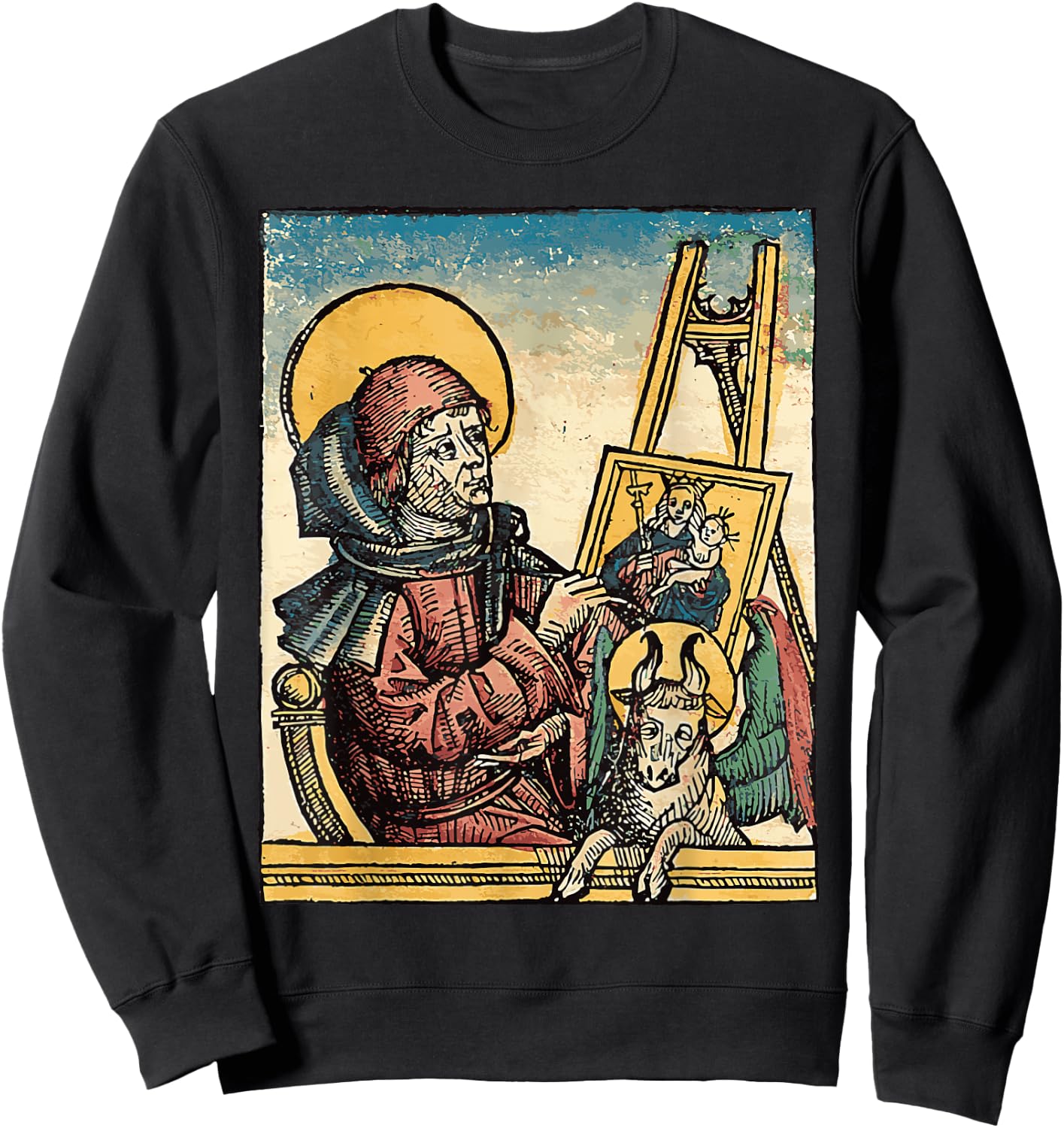 St Luke the Evangelist Catholic Patron Saint of Artists Sweatshirt - Sweatshirt | Black