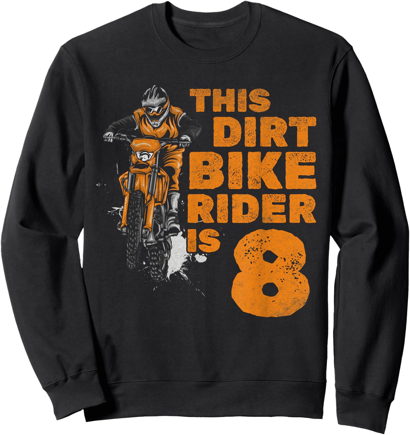 This Little Dirt Bike Rider Is 8th Birthday Boy Motocross Sweatshirt - Sweatshirt | Black