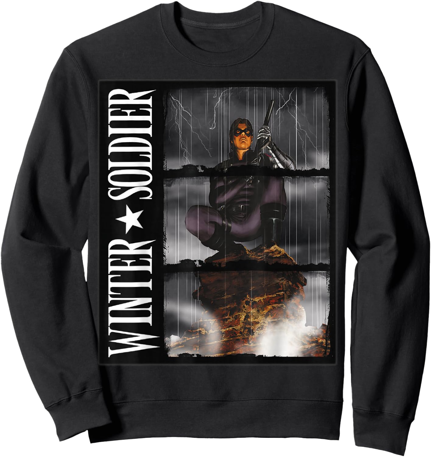 Marvel Winter Soldier Block Portrait Sweatshirt - Sweatshirt | Black