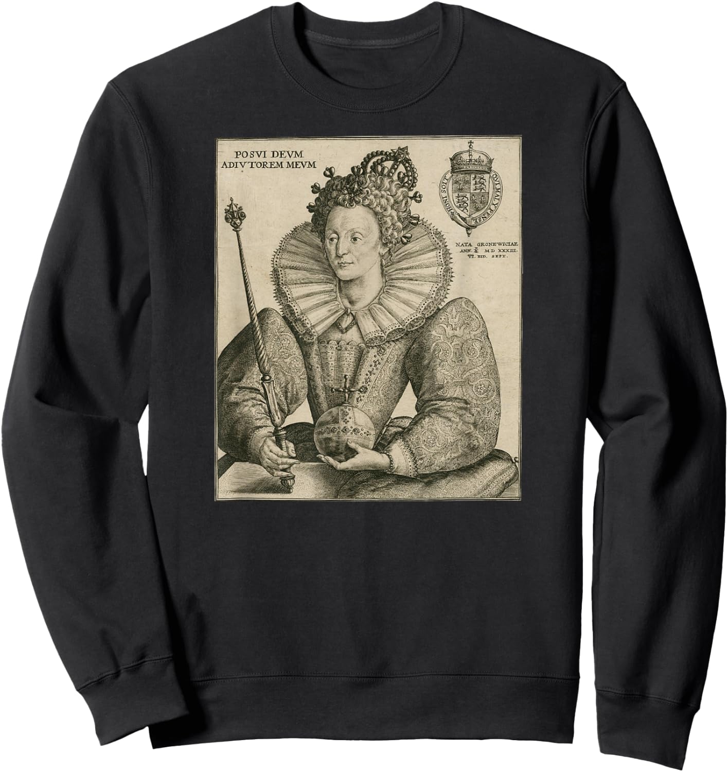 Vintage Elizabeth I Shirt Vintage Royal British Family Sweatshirt - Sweatshirt | Black