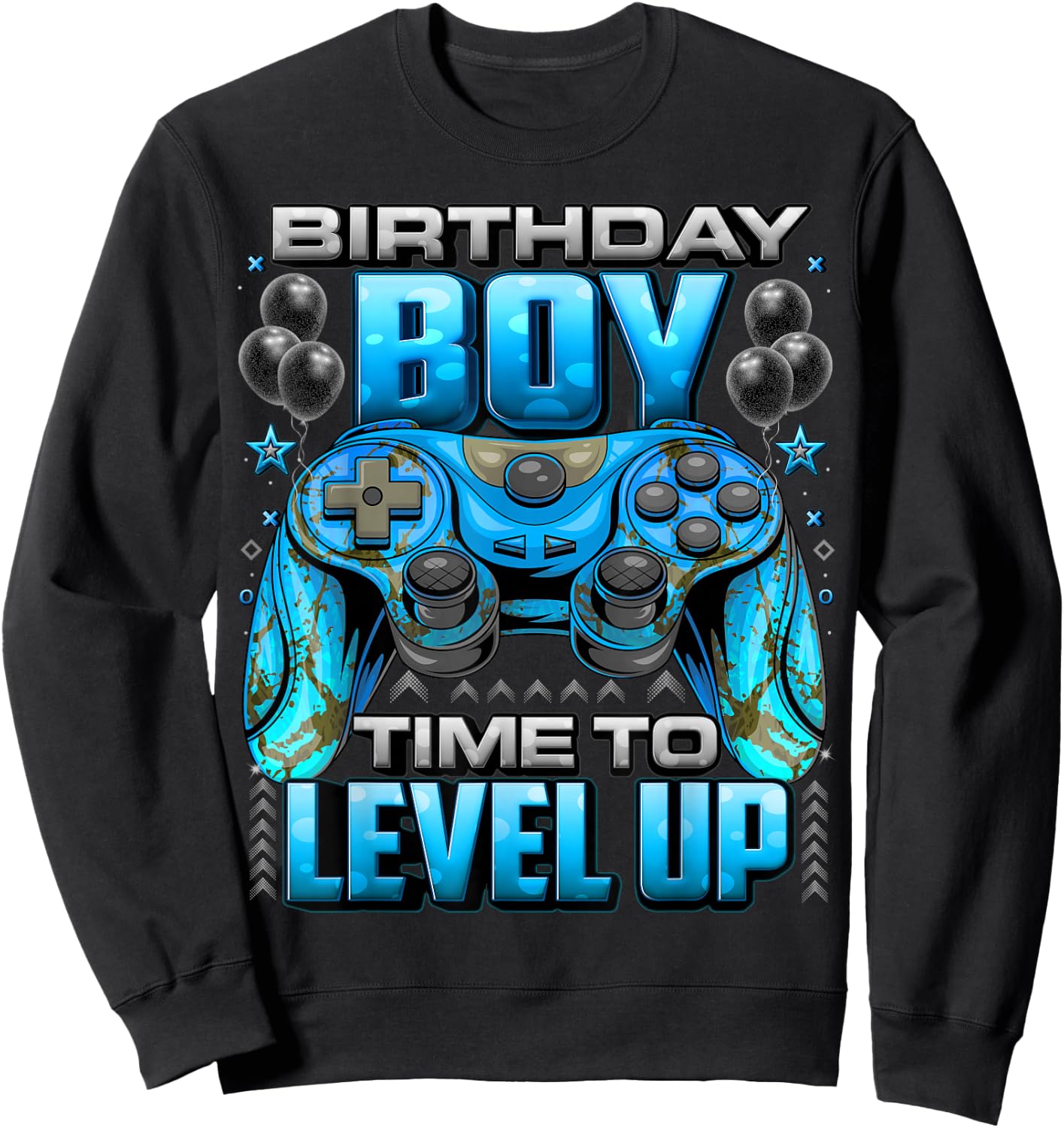 Birthday Boy Time to Level Up Shirt Video Gamer Birthday Boy Sweatshirt - Sweatshirt | Black