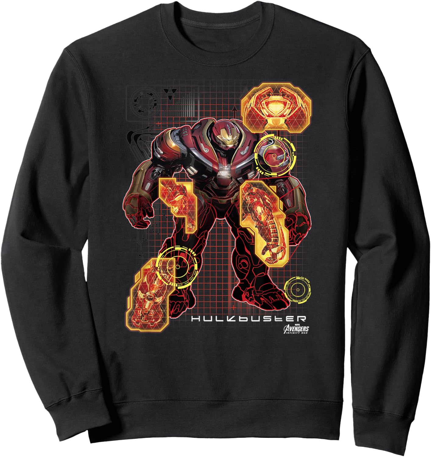 Marvel Infinity War The Hulkbuster Digital Schematic Sweatshirt - Sweatshirt | Black