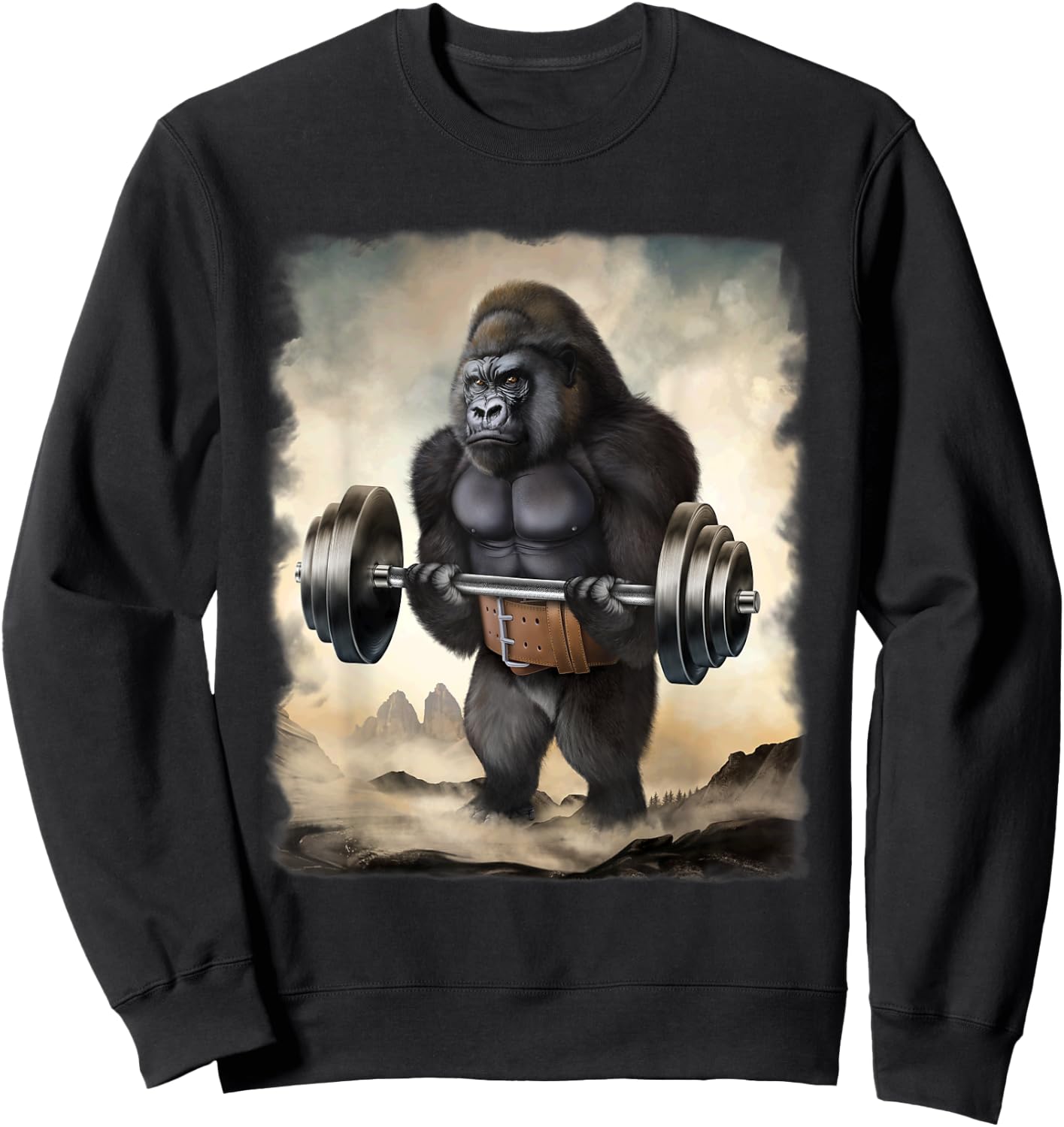 Gorilla Muscle Training Weightlifting Sweatshirt - Sweatshirt | Black