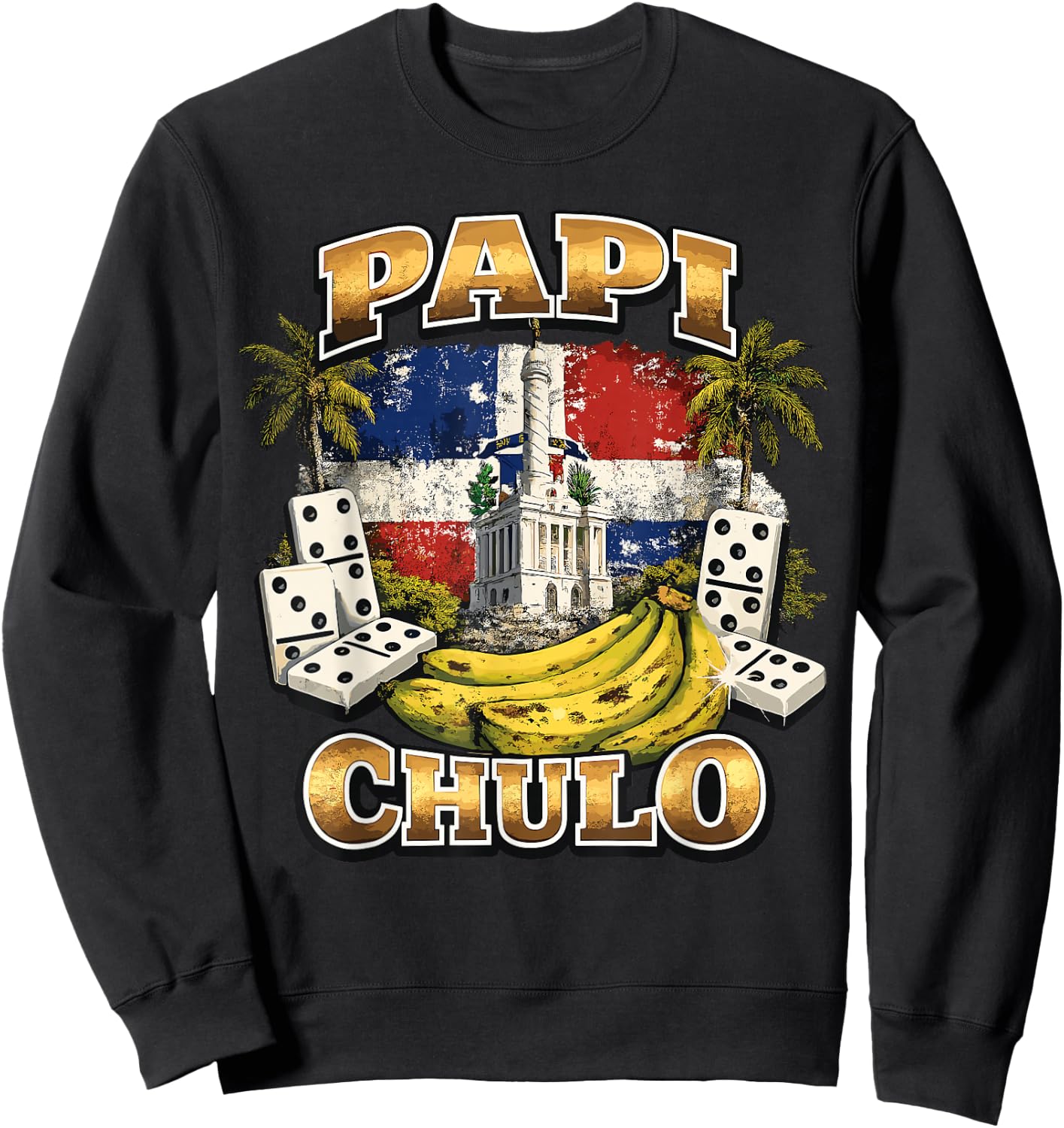 PAPI CHULO Dominican Republic Handsome Daddy Papi Chulo Sweatshirt - Sweatshirt | Black