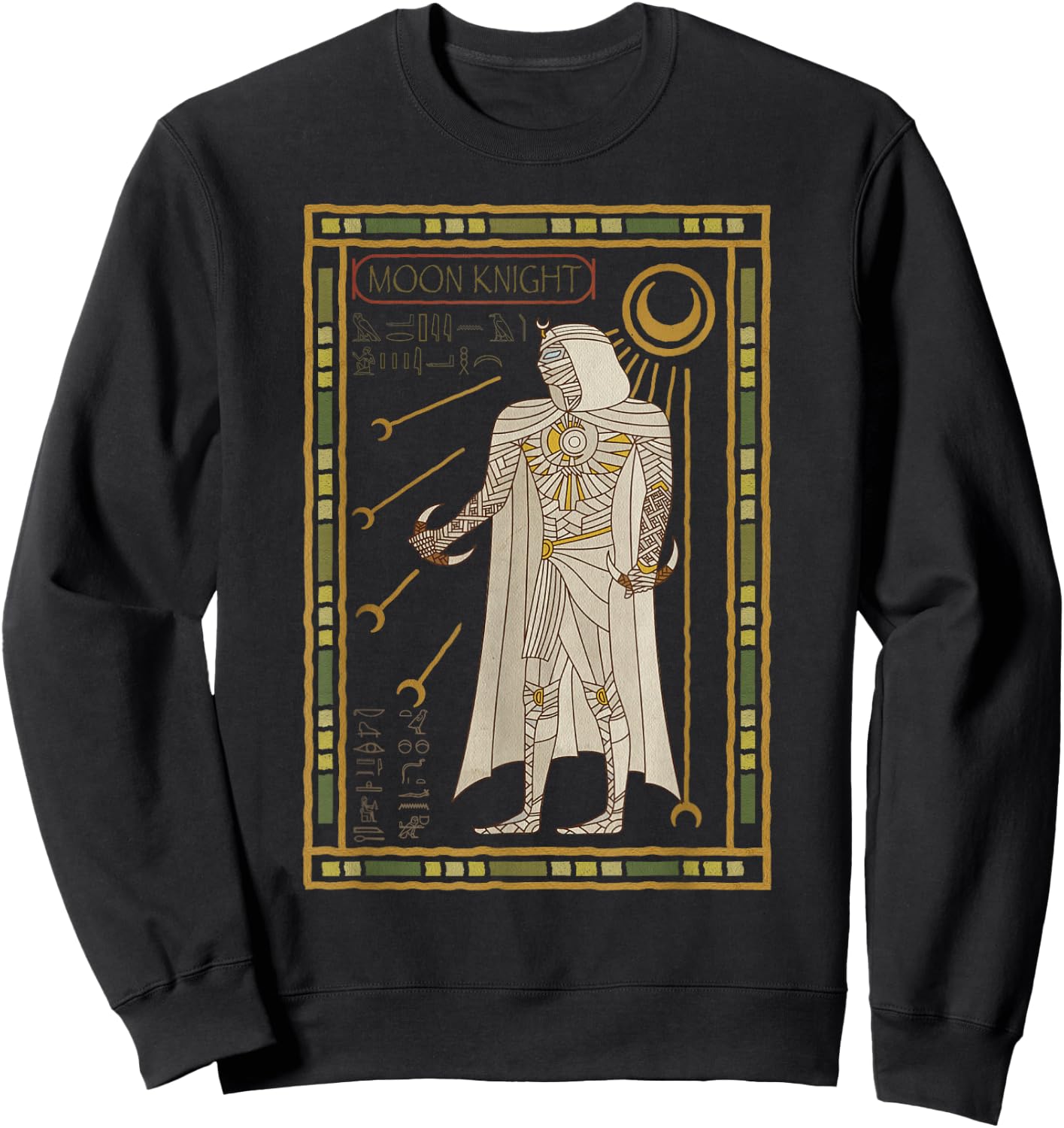 Marvel Moon Knight Tarot Card Hieroglyph Poster Sweatshirt - Sweatshirt | Black