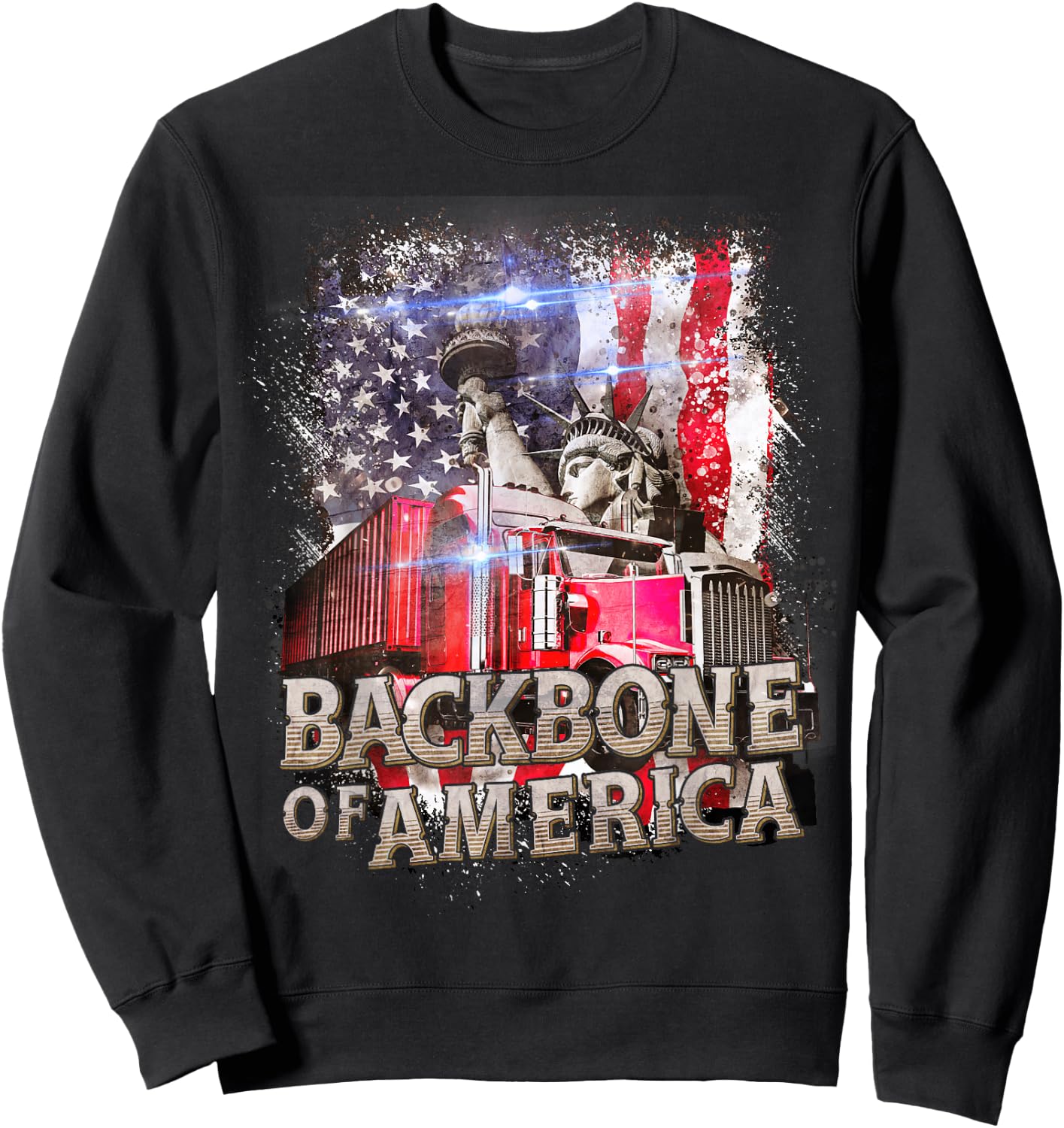 Funny Trucker Gifts Men Truck Driver Husband Semi Trailer Sweatshirt - Sweatshirt | Black