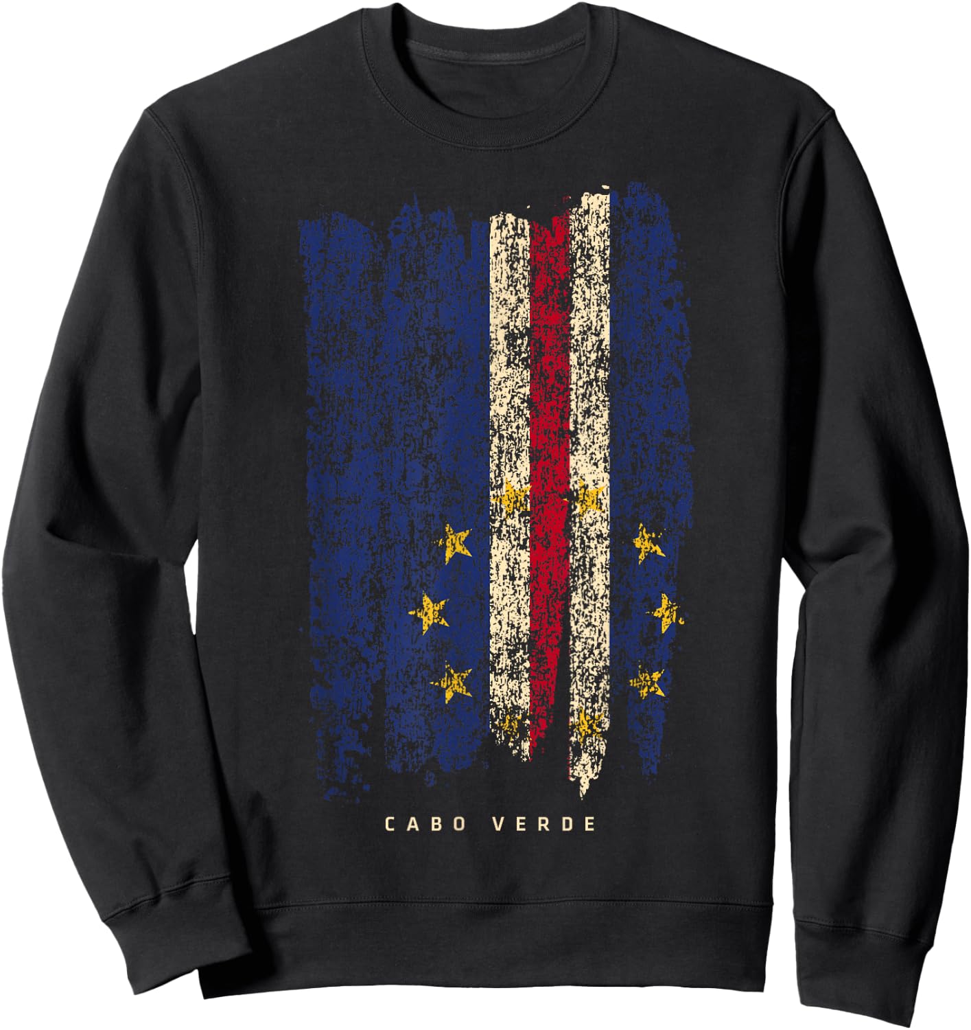 Vintage Cape Verde Retro Cabo Verde Flag Shirt Sweatshirt - Sweatshirt | Black