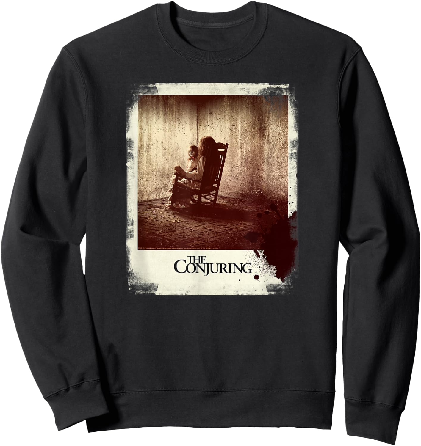 The Conjuring Grunge Annabelle Polaroid Horror Poster Sweatshirt - Sweatshirt | Black