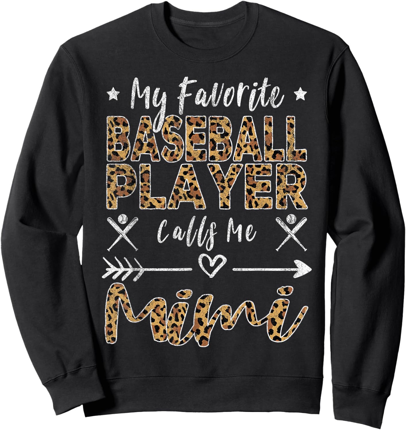 My Favorite Baseball Player Calls Me Mimi Grandma Sweatshirt - Sweatshirt | Black