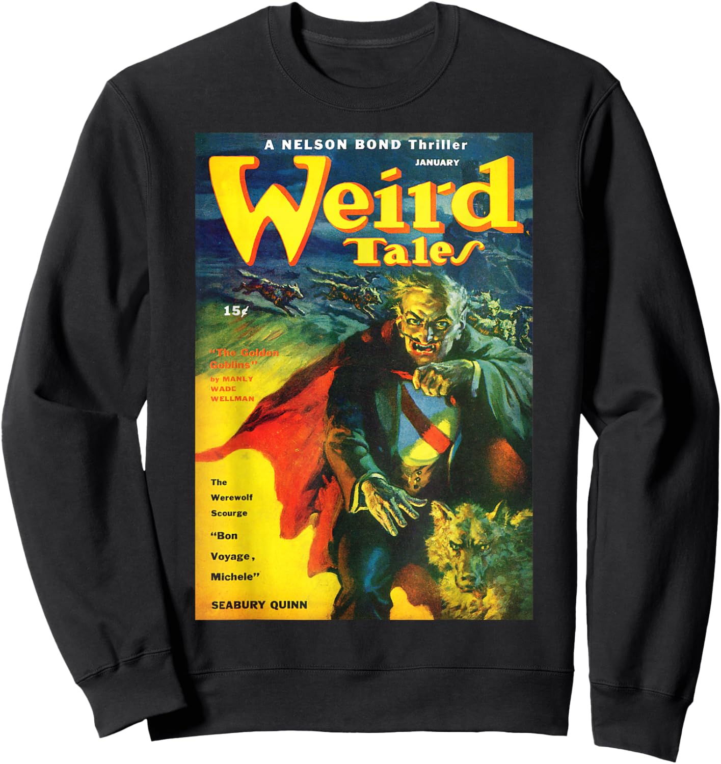 Vampire Werewolf Halloween Horror Vintage Comic Book Retro Sweatshirt - Sweatshirt | Black