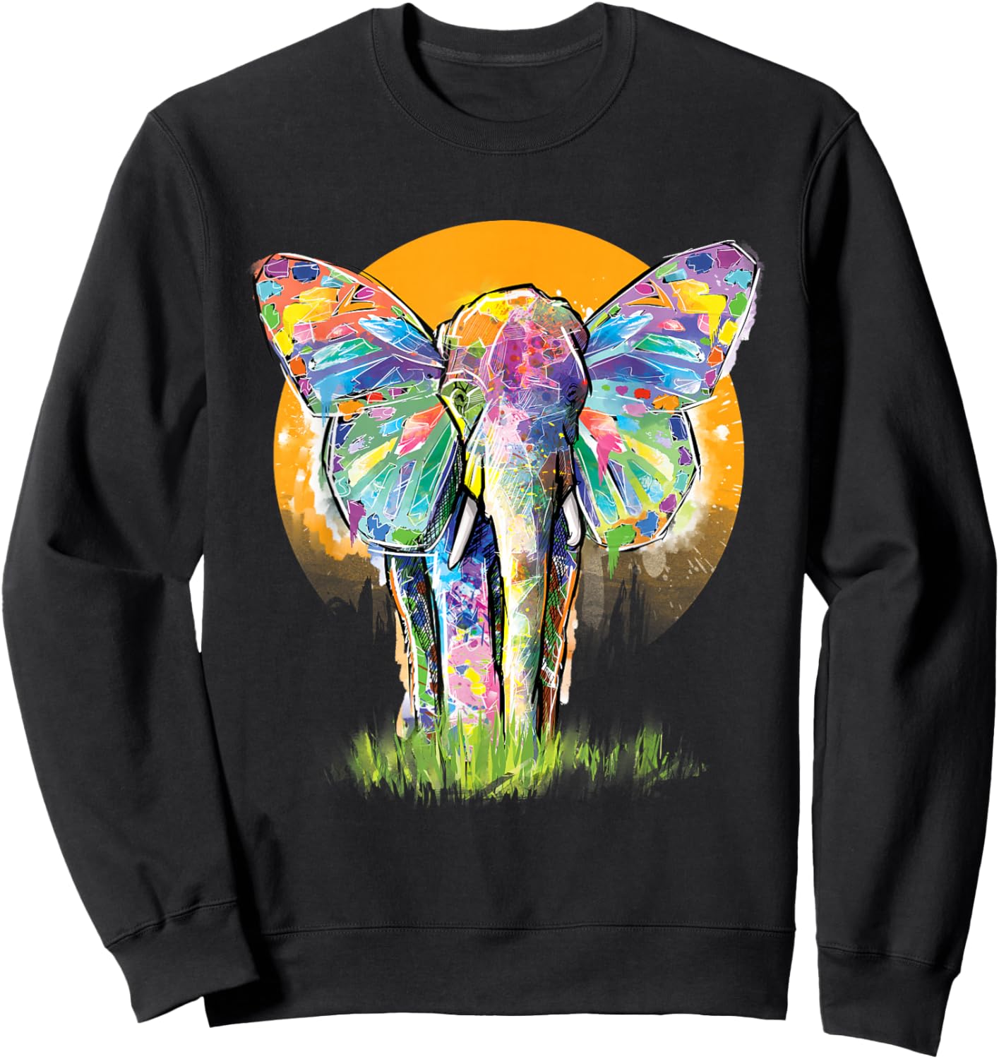 Elephant Shirt Men Women Elephant Lover Graphic Elephant Sweatshirt - Sweatshirt | Black