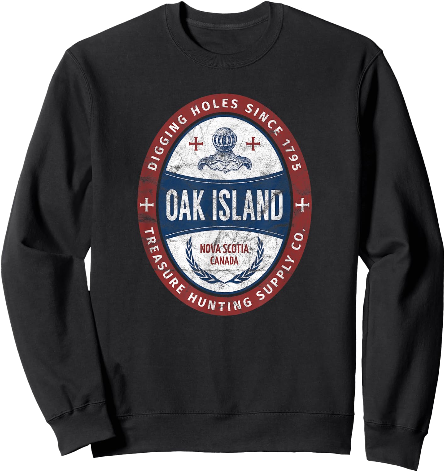 Oak Island Treasure Hunting Retro Templar Knight Treasure Gi Sweatshirt - Sweatshirt | Black